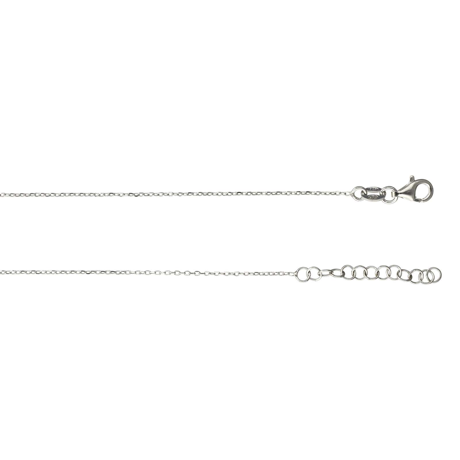 Collier Argent Centre coeurs ajourés plus texturée 42 plus 3 centimètres