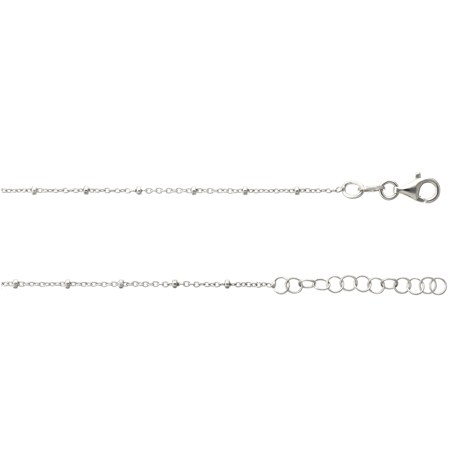 collier Argent blé breloque coquillage et perle 42 plus 3 centimètres