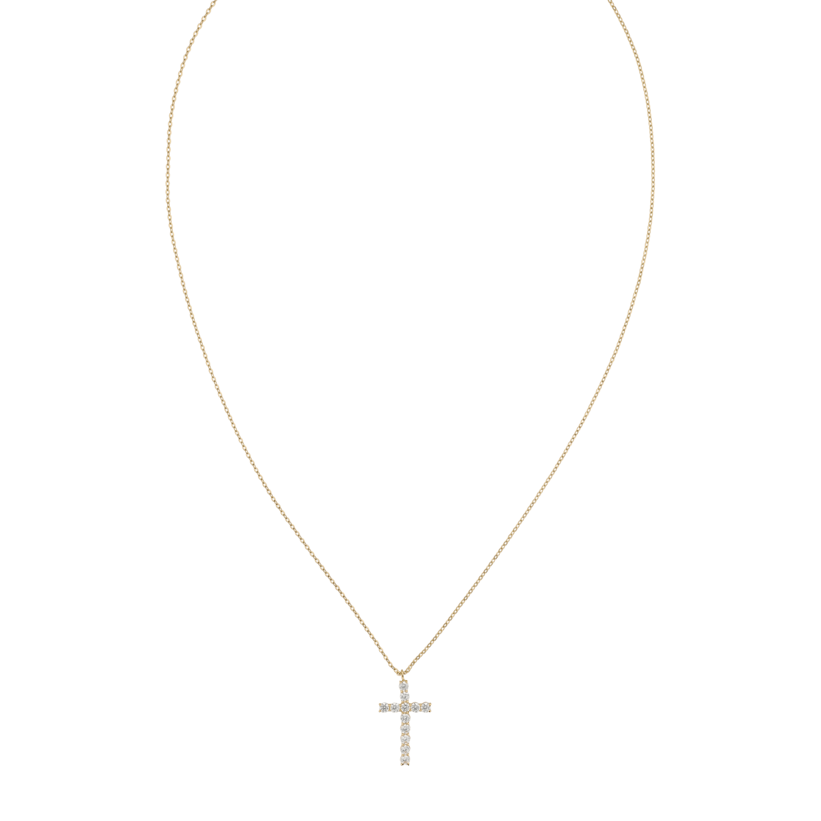 Collier Pendentif Croix Oxyde de Zirconium 42 centimètres
