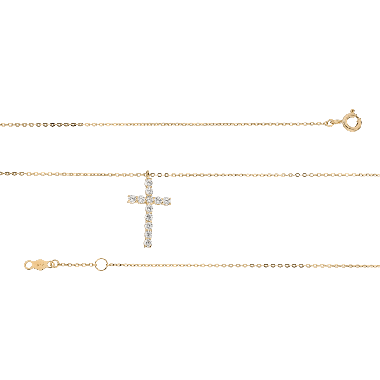 Collier Pendentif Croix Oxyde de Zirconium 42 centimètres