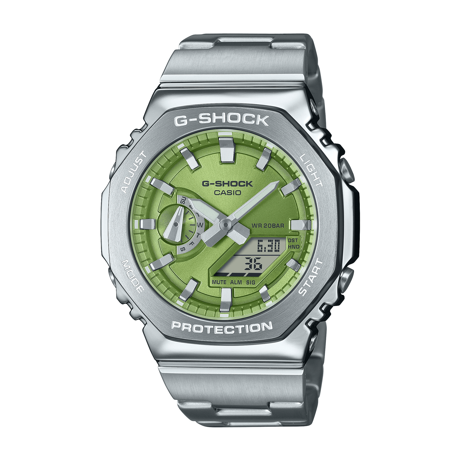 Montre G-shock Homme grand modèle 2110d cadran vert
