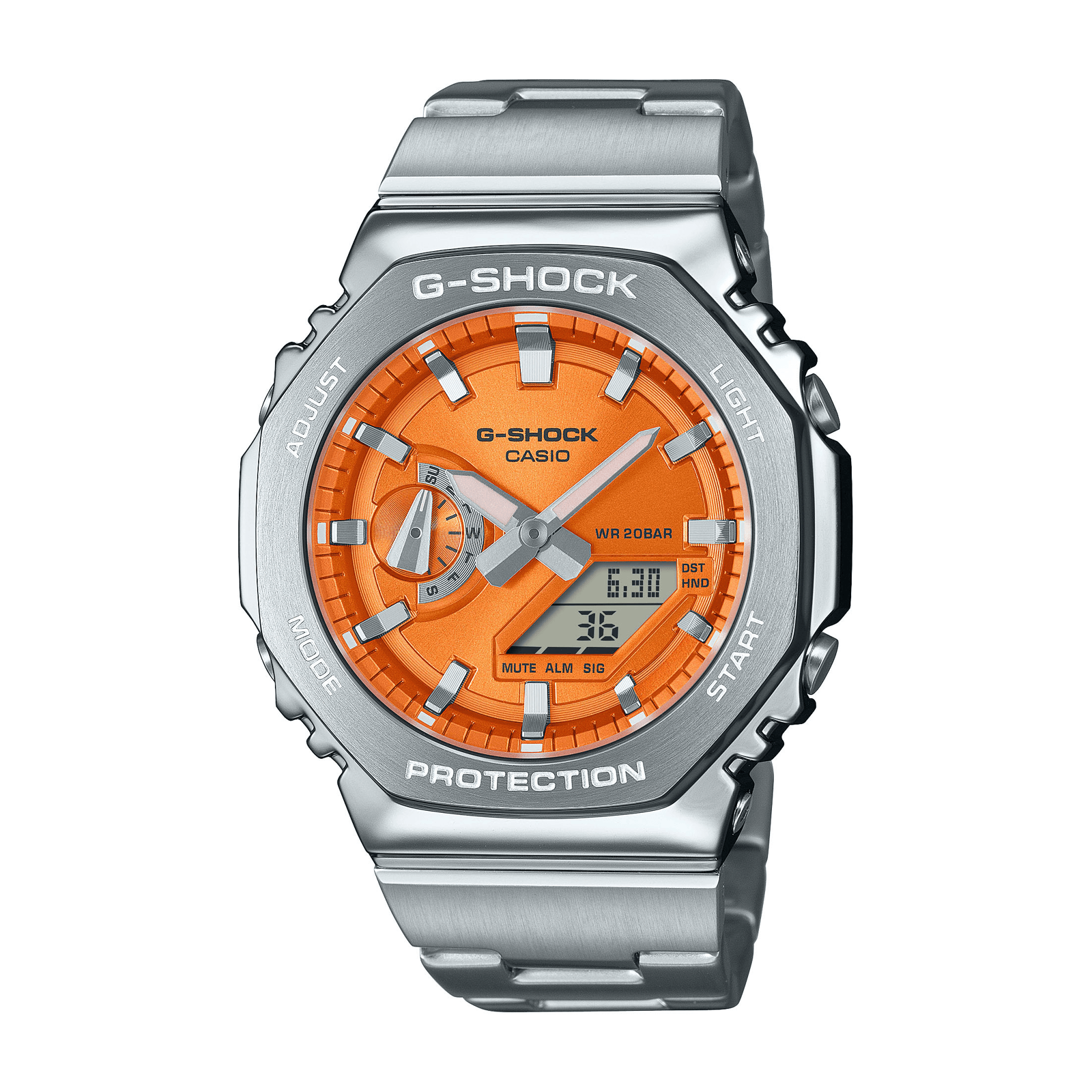 Montre G-shock homme Grand modèle 2110d Cadran orange