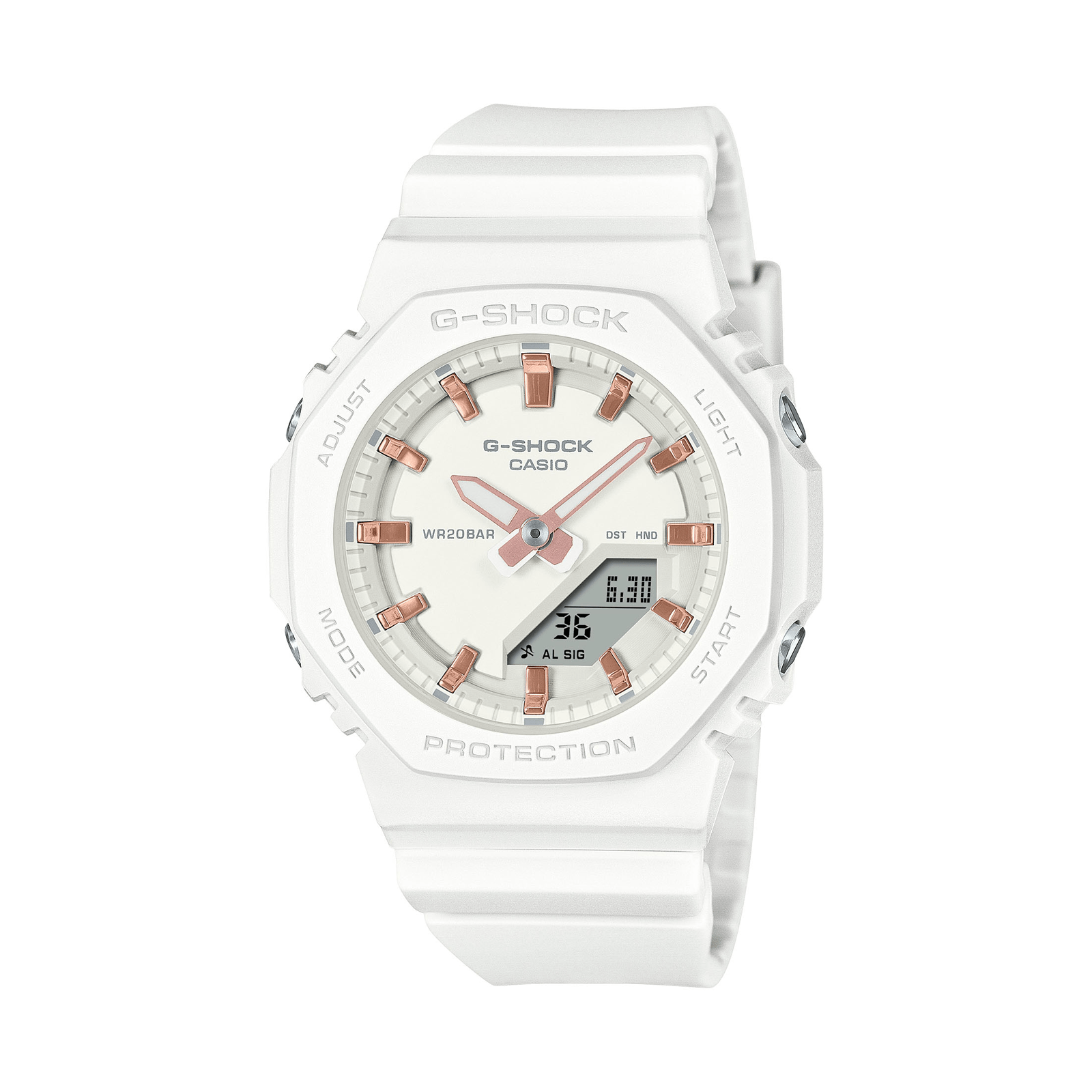 MONTRE G-shock DAME GMA-P2100 metallic index blanc 20 bar