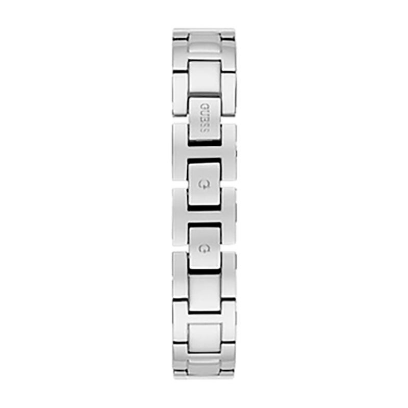 Montre Femme Guess Serena Boîtier Acier Argenté 32mm, Cadran Blanc/Argenté, Bracelet Chaîne Cristaux –  GW0546L1