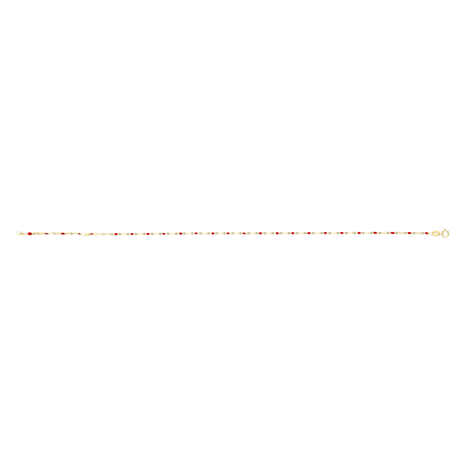 Chaîne cheville maille fantaisie émail rouge 26cm