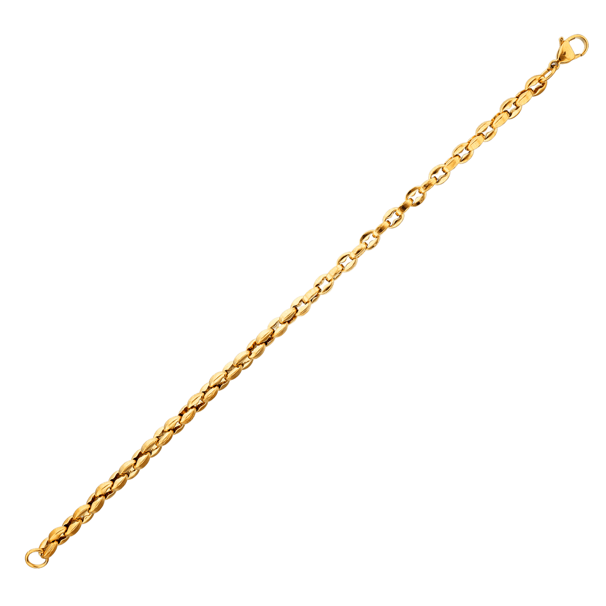 Bracelet Acier Jaune Maille Grain de Café  4.5*6mm 21cm