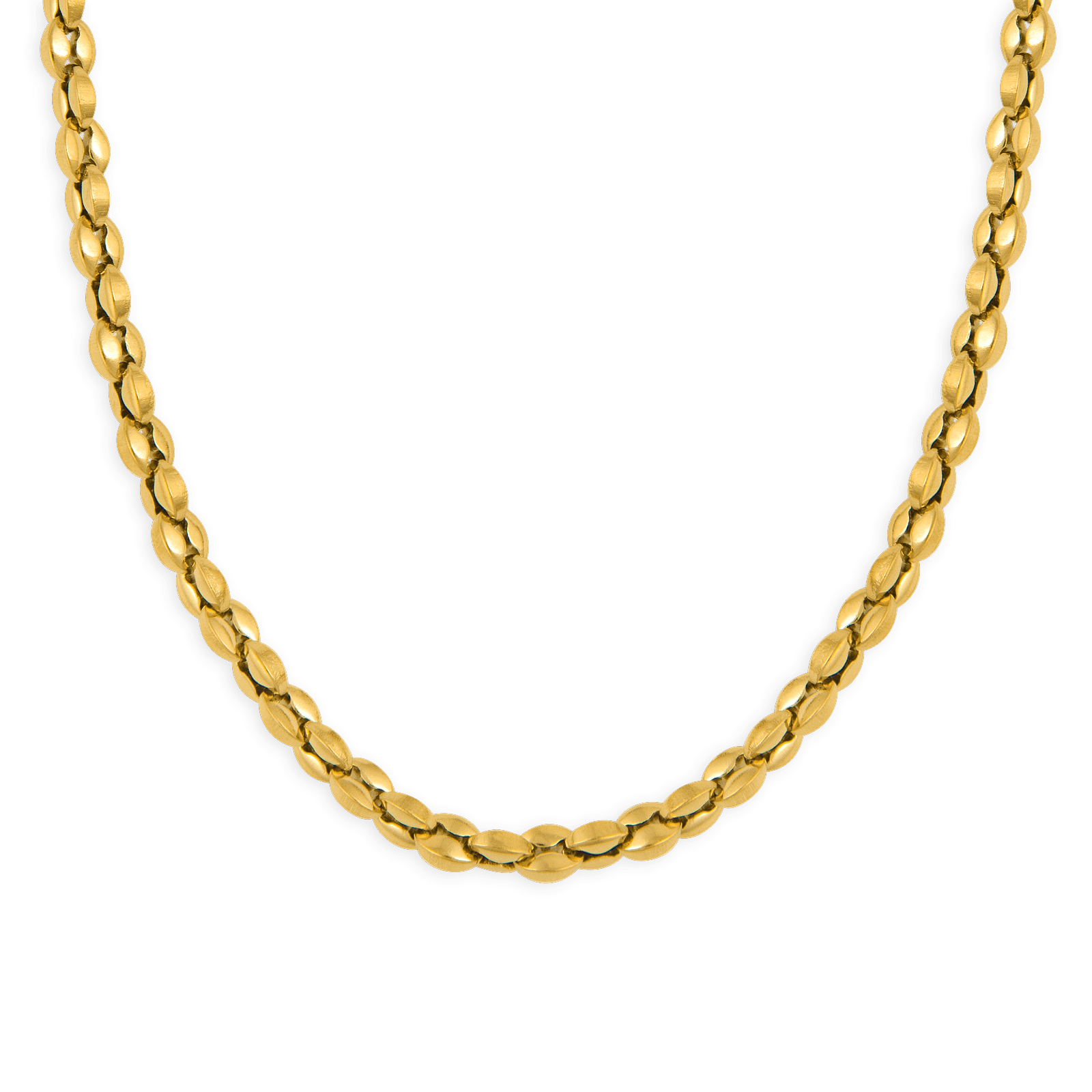 Collier Grain de Café 4.5mm 50cm  Acier Jaune