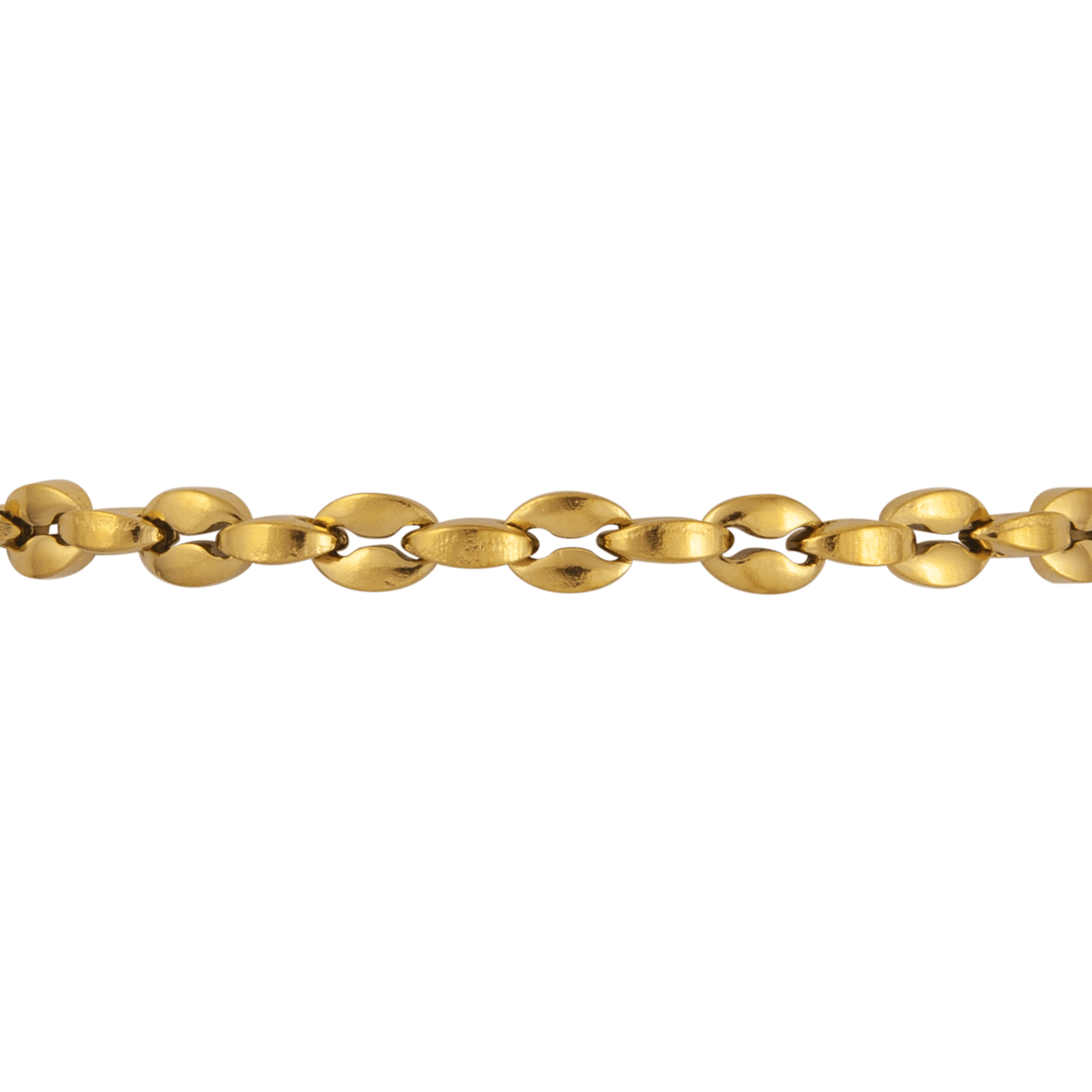 Collier Acier Jaune Maille Grain de Café  4.5mm 50cm