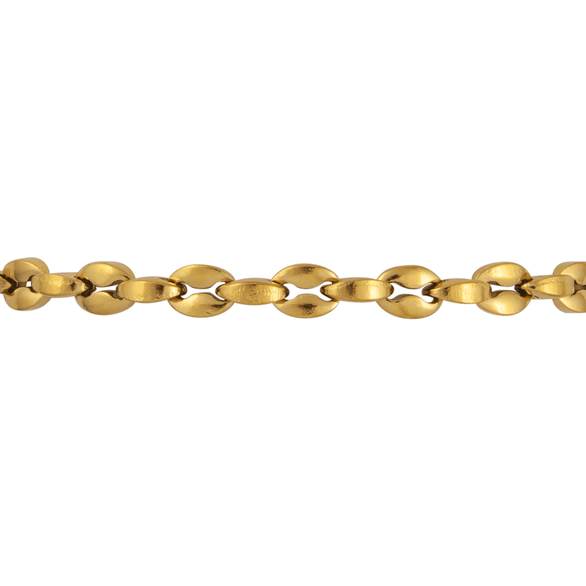 Collier Acier Jaune Maille Grain de Café  4.5mm 55cm