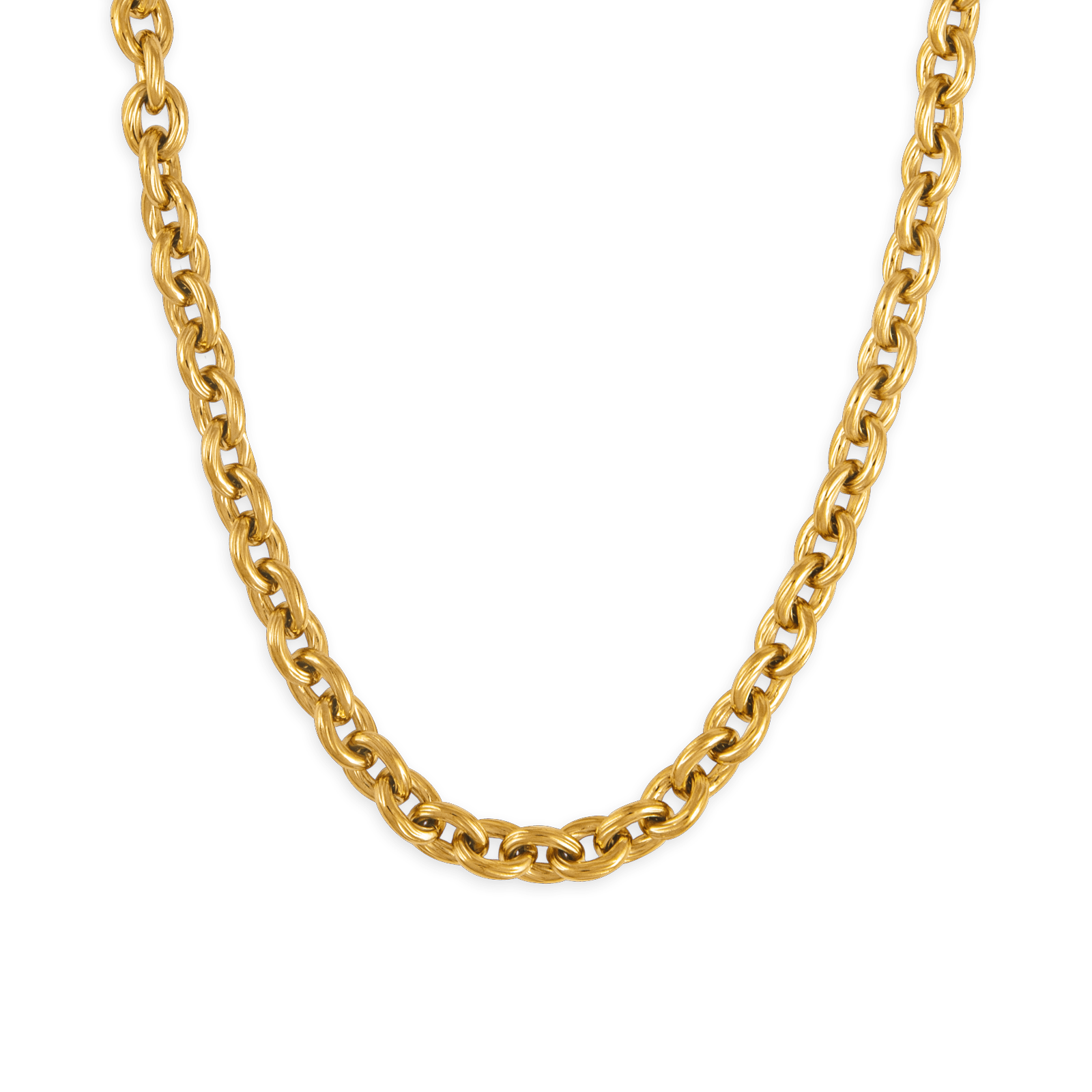 Collier acier jaune maille jaseron