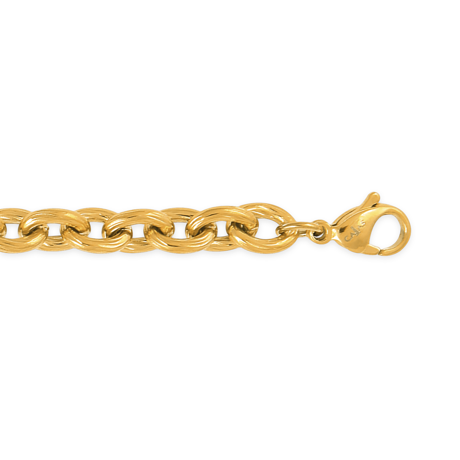 Collier acier jaune maille jaseron