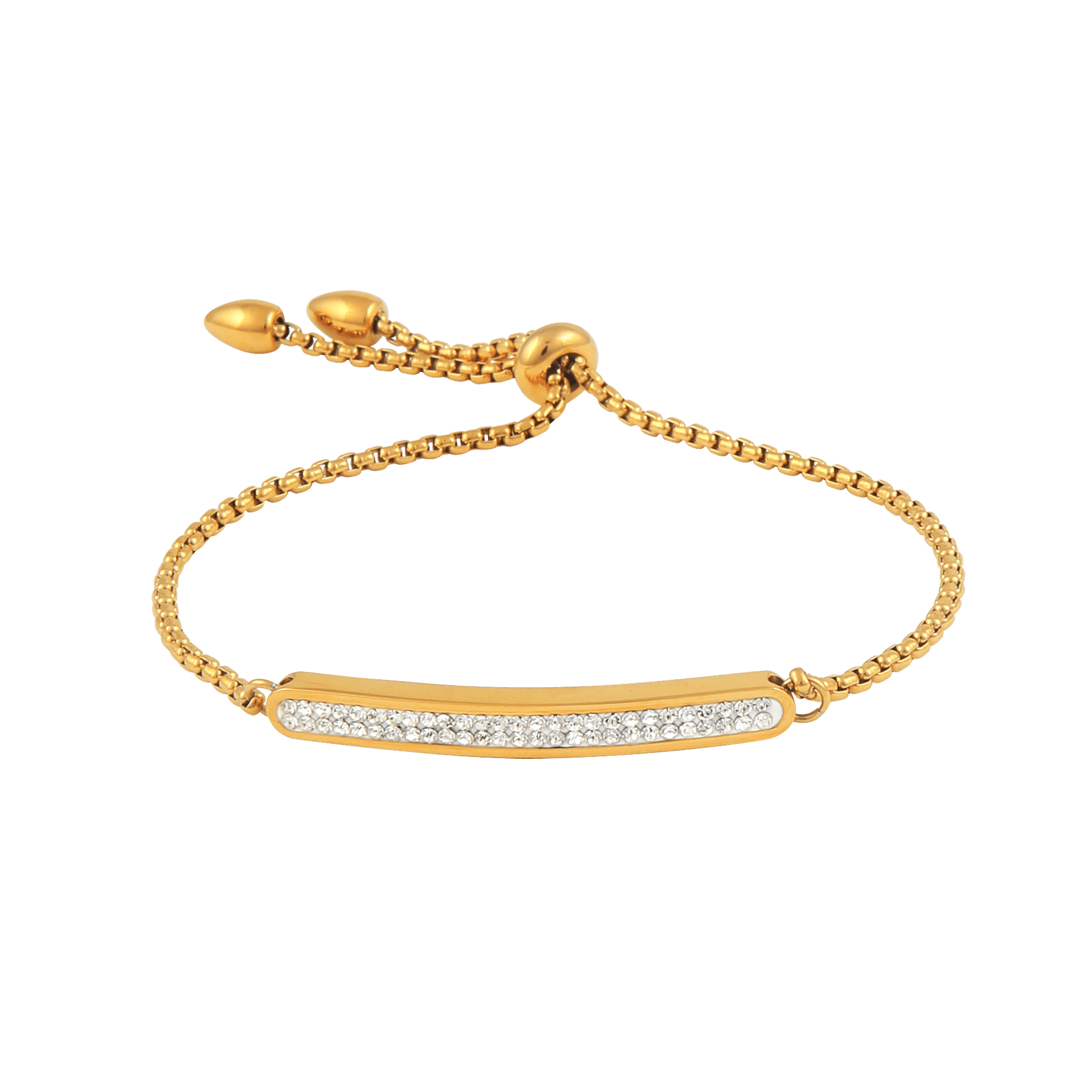 Bracelet  Motif Cristal 38*4.5mm 18A20cm Acier Jaune