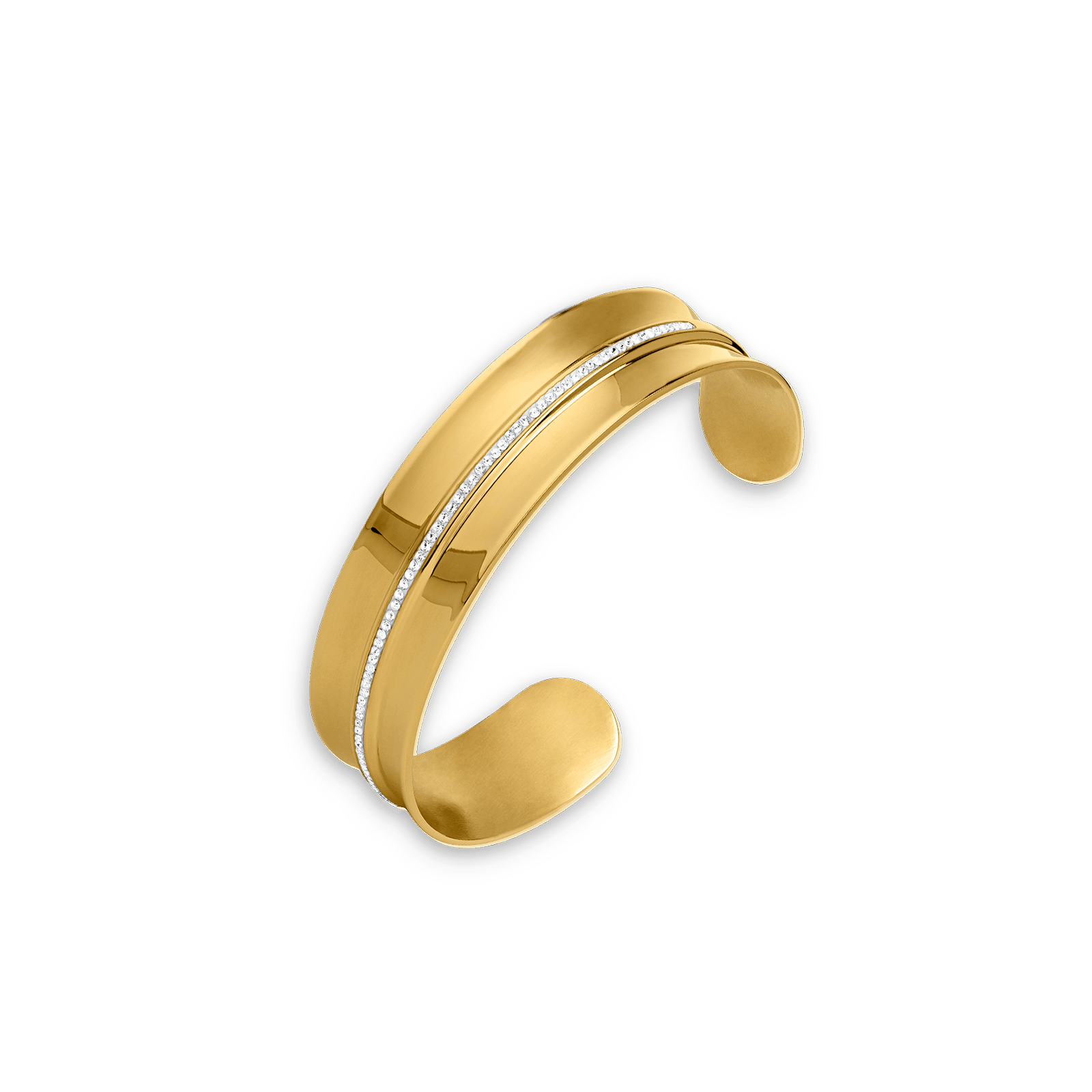 Jonc Acier Jaune et Cristal Blanc ouvert