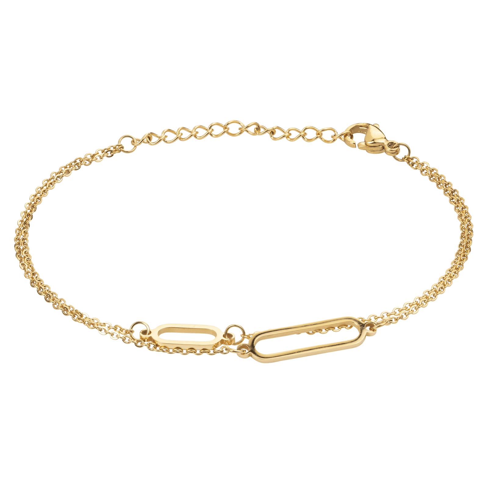 bracelet callas acier doré 17.5 plus 4 mm
