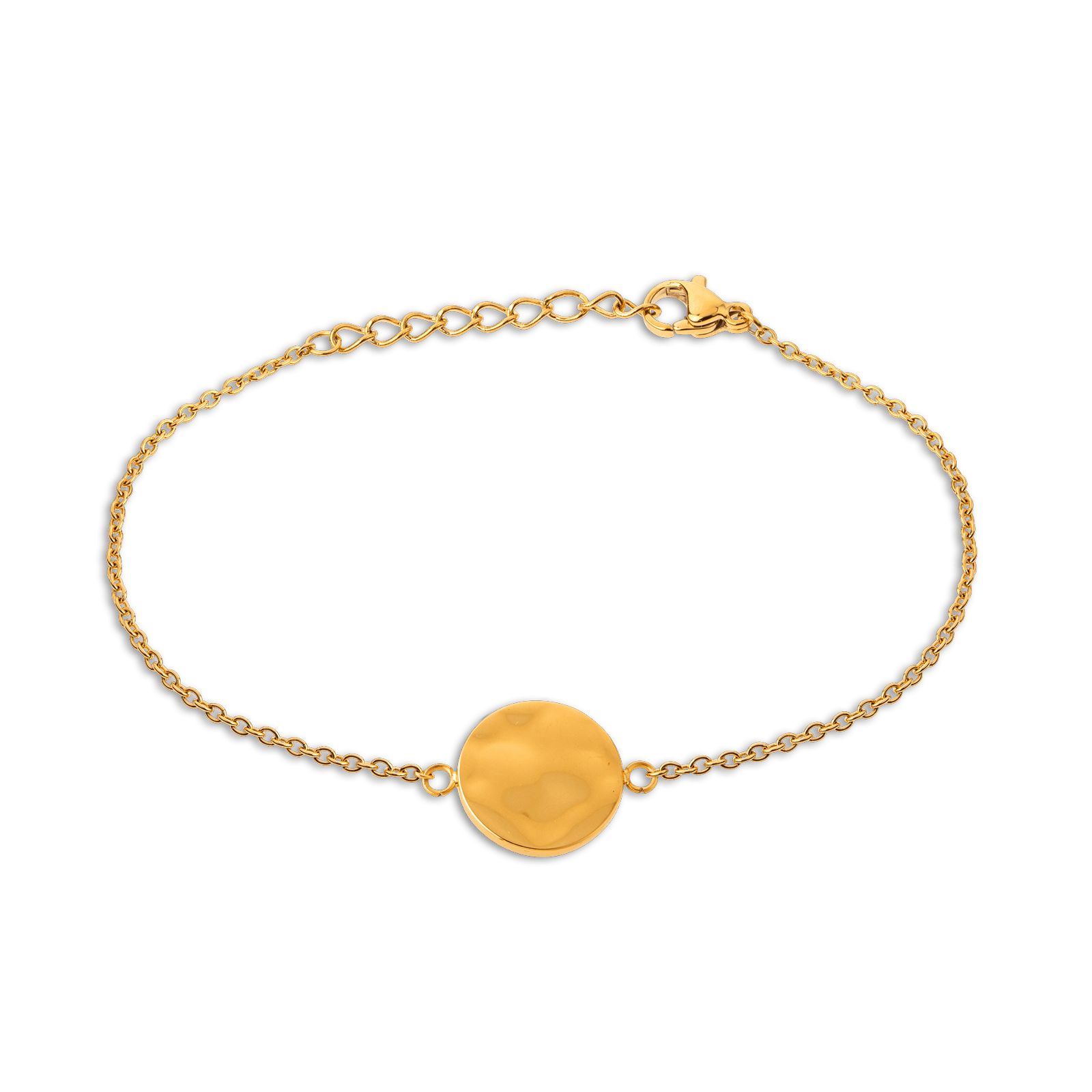 Bracelet Acier Jaune Motif Martelé