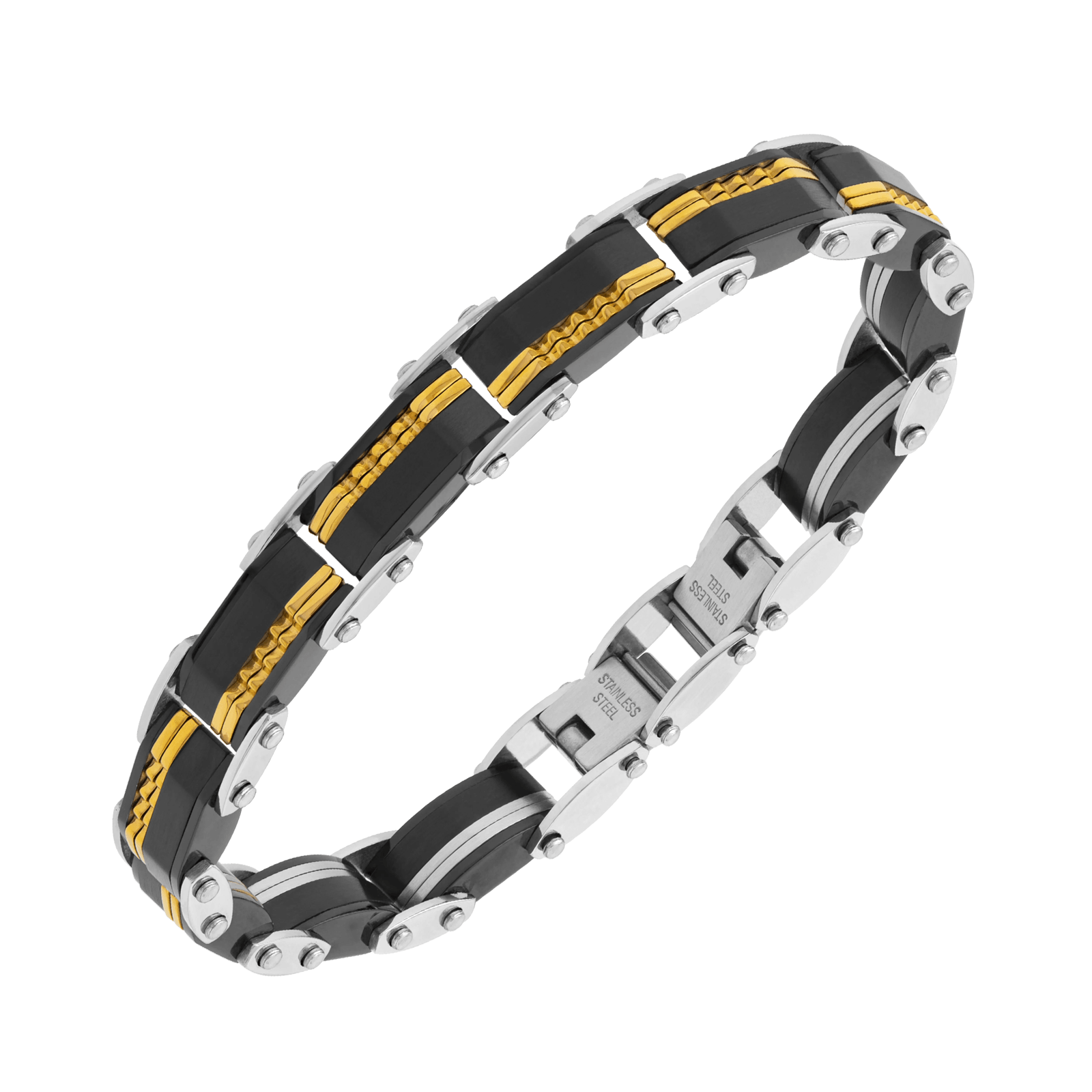 Bracelet Callas Acier revers Ion Plating Black et Gold 21 plus 1 centimètres