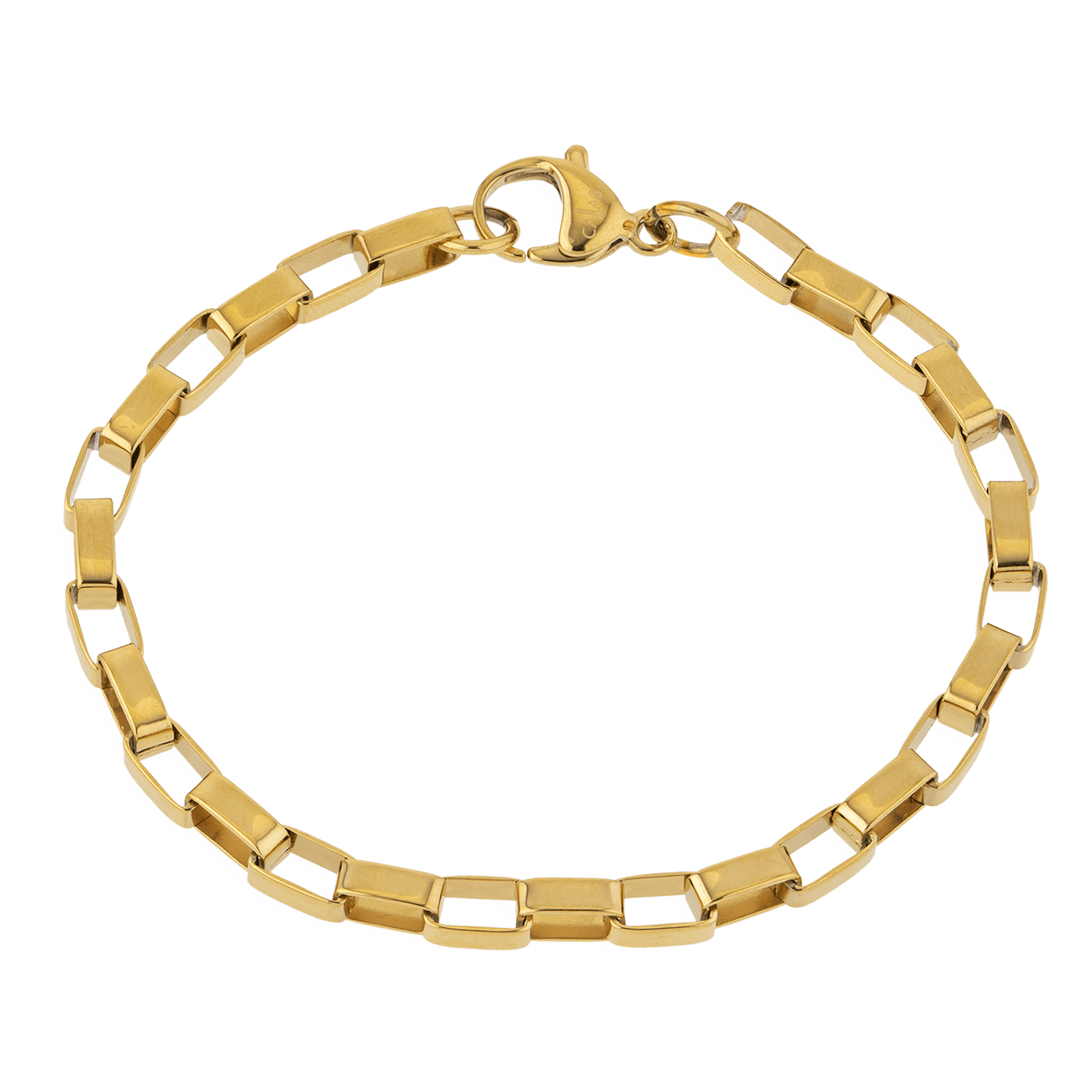 Bracelet Maille 3*5mm 21cm Acier Jaune