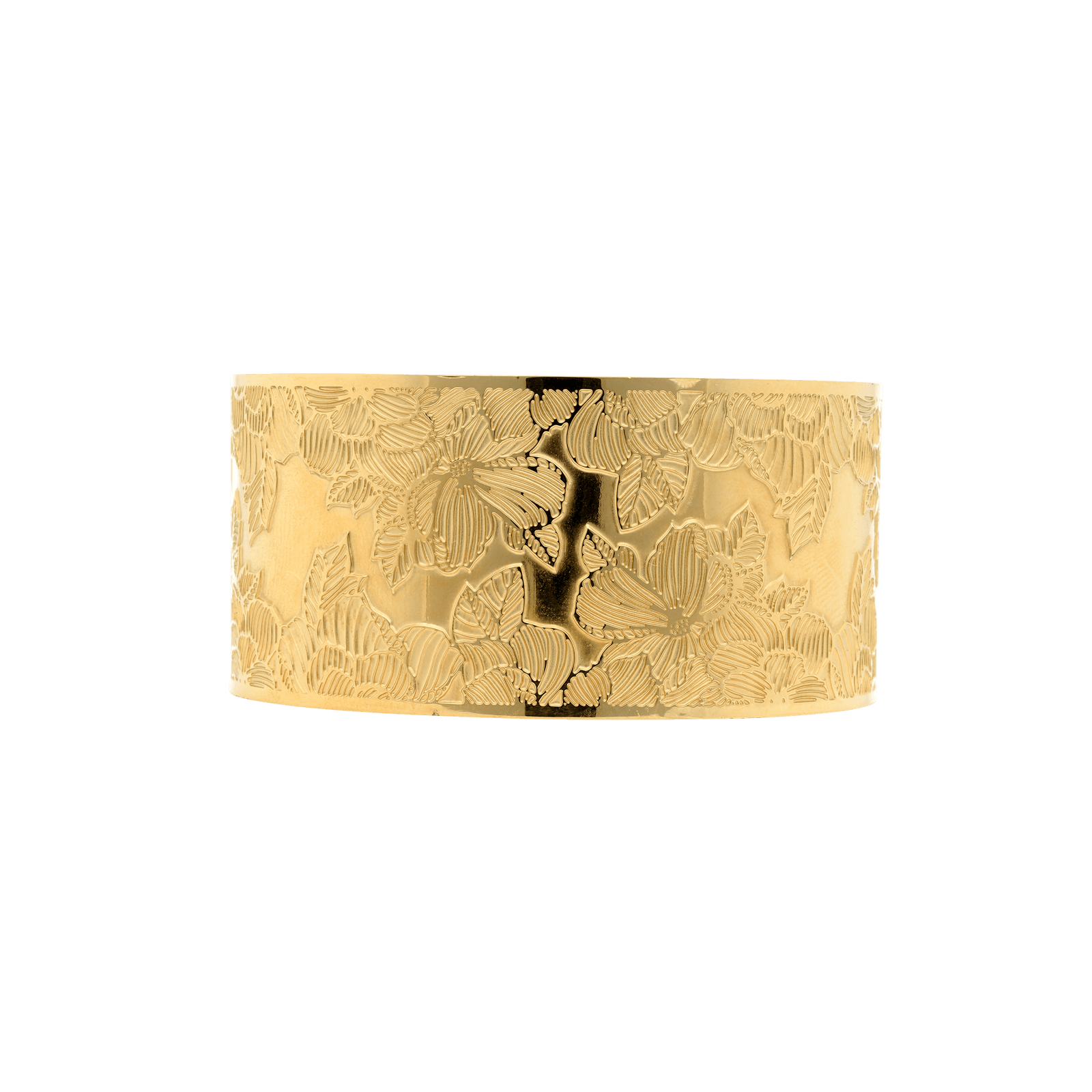 manchette callas acier doré motif fleur