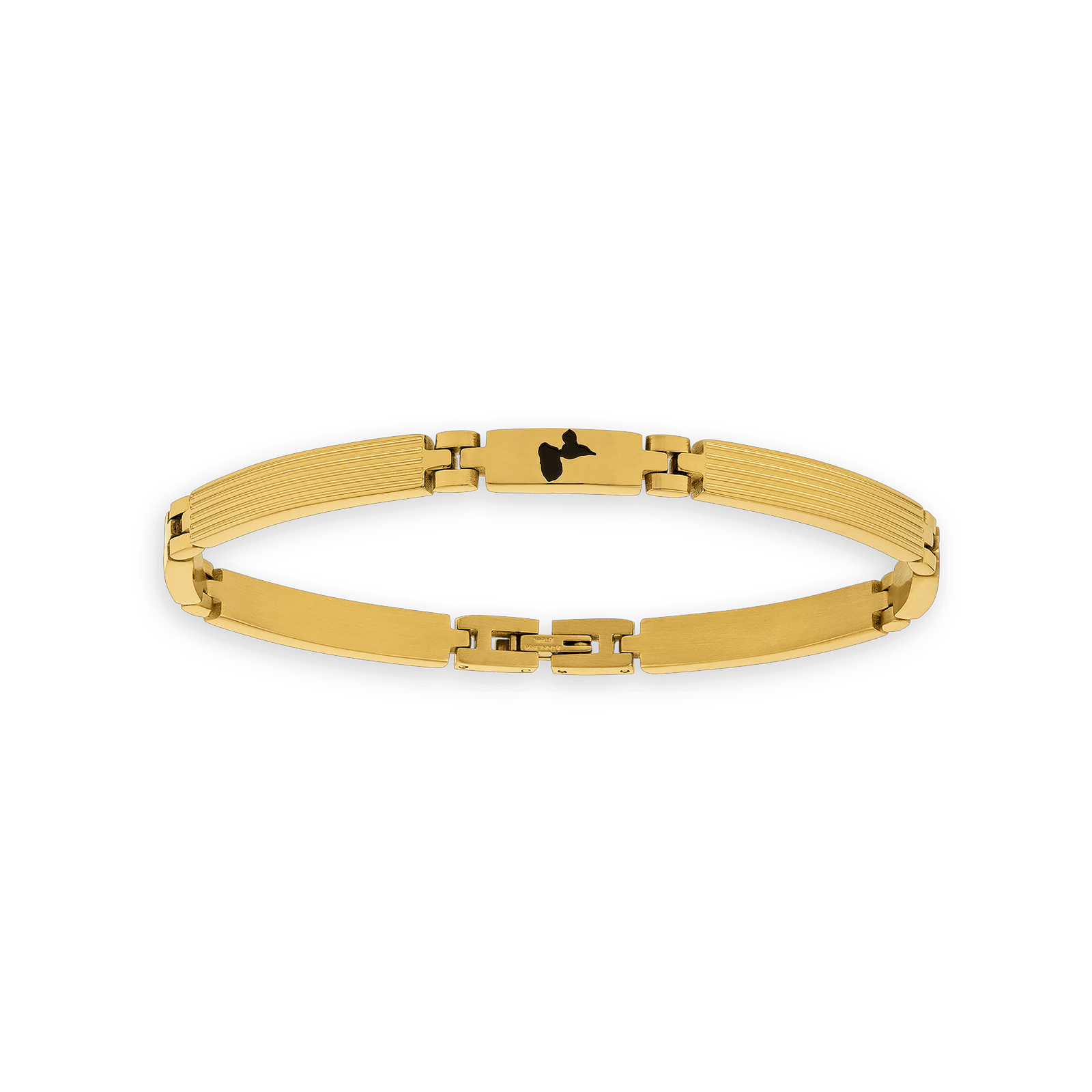Bracelet Acier Bicolore Carte Guadeloupe