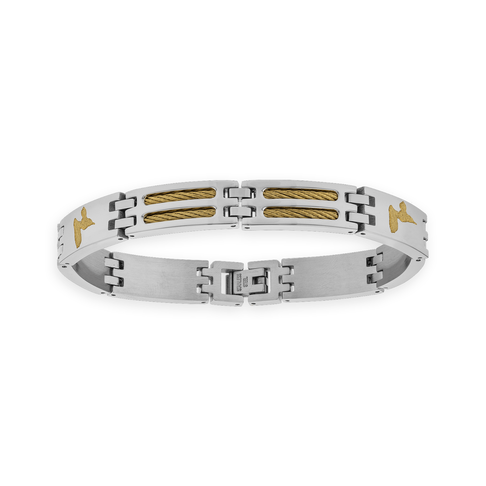 Bracelet Acier Bicolore Carte Guadeloupe