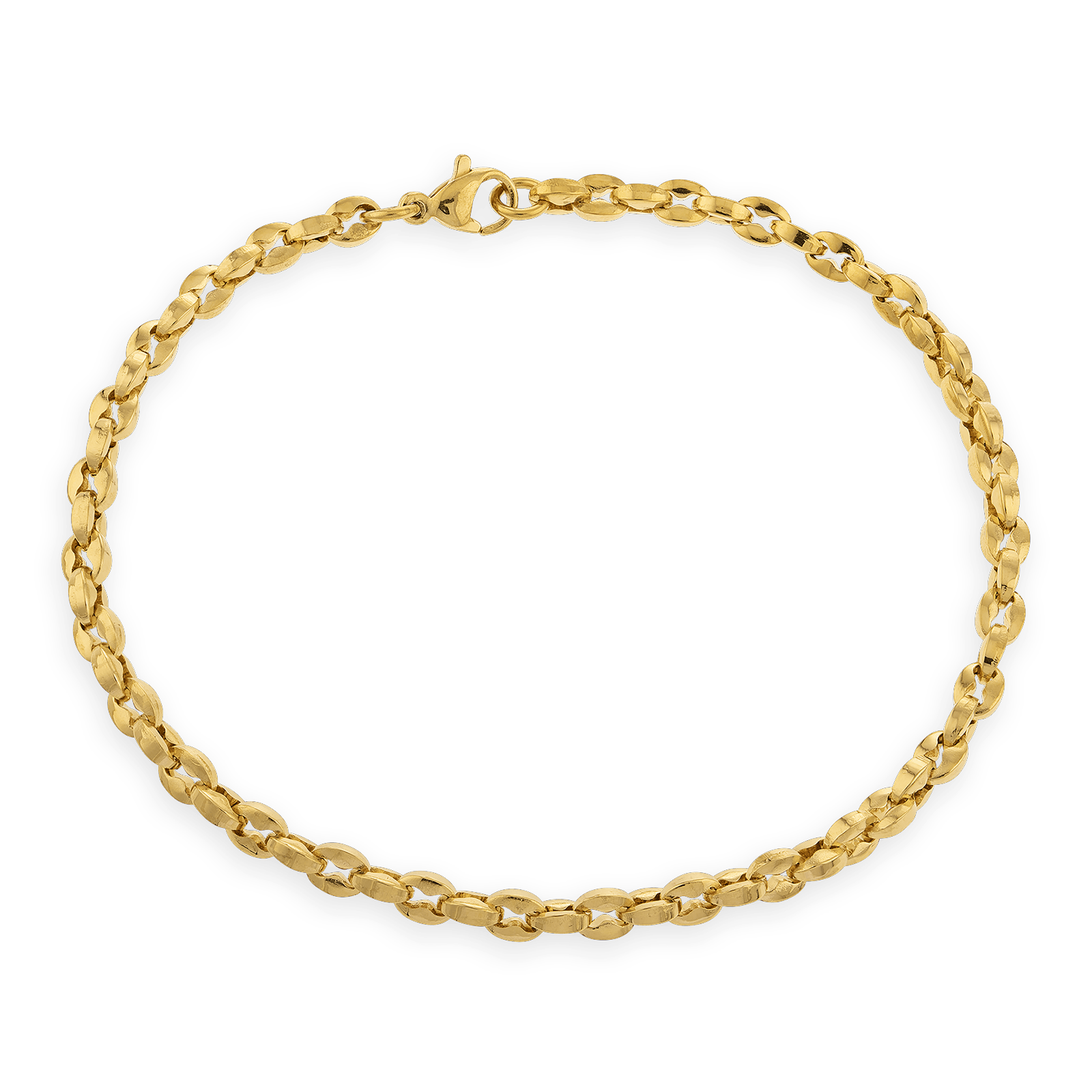 Bracelet Acier Maille Grain de Café