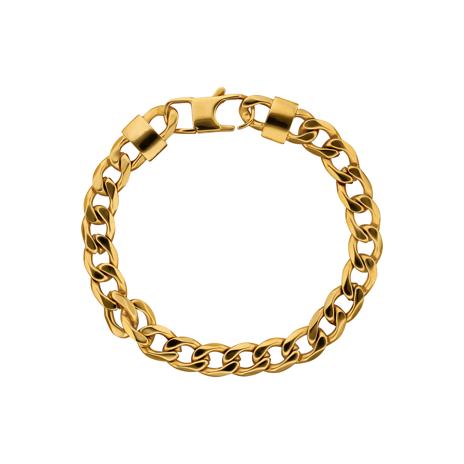 bracelet callas acier doré maille gourmette diamanté 21 mm