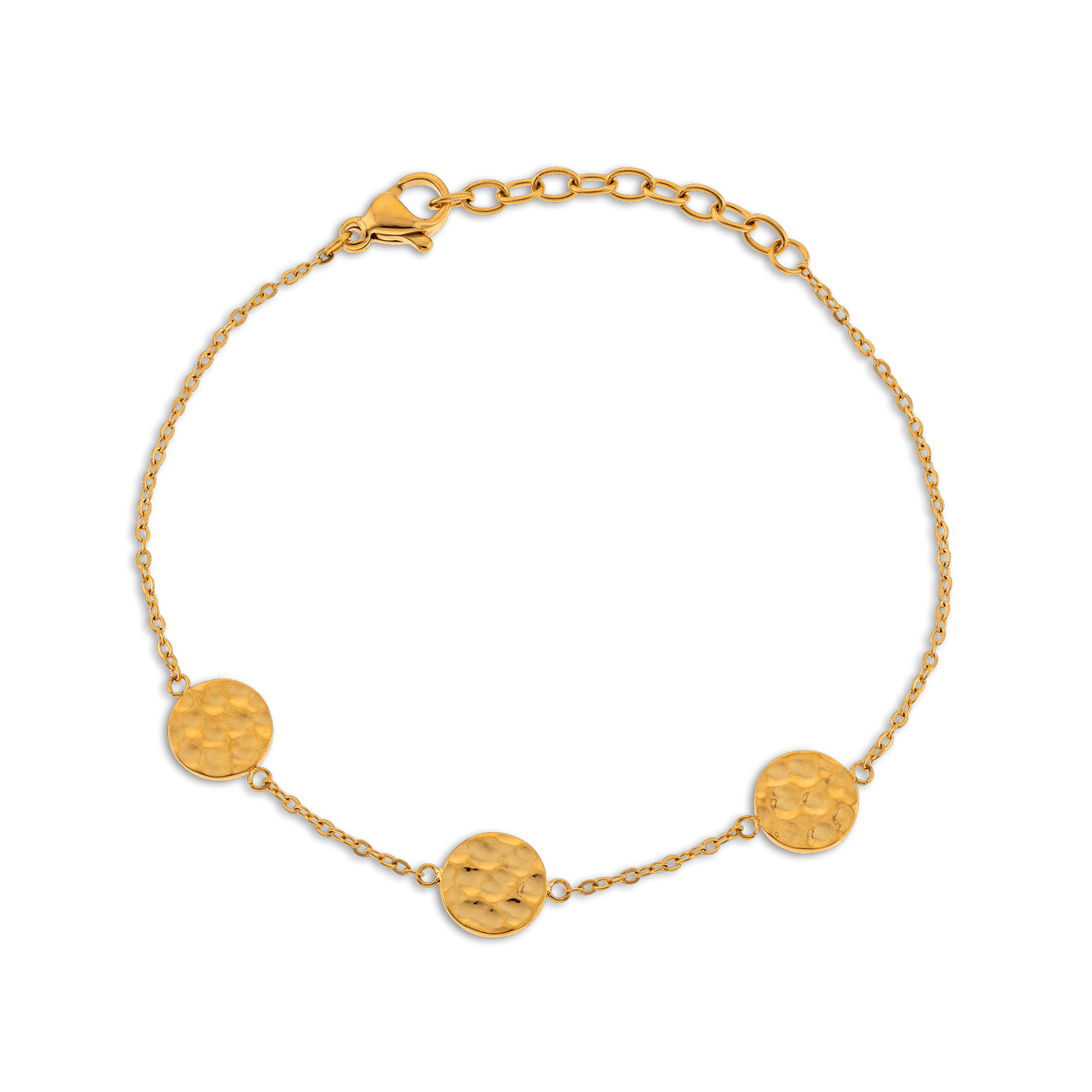 Bracelet Acier Jaune Motifs Martelés