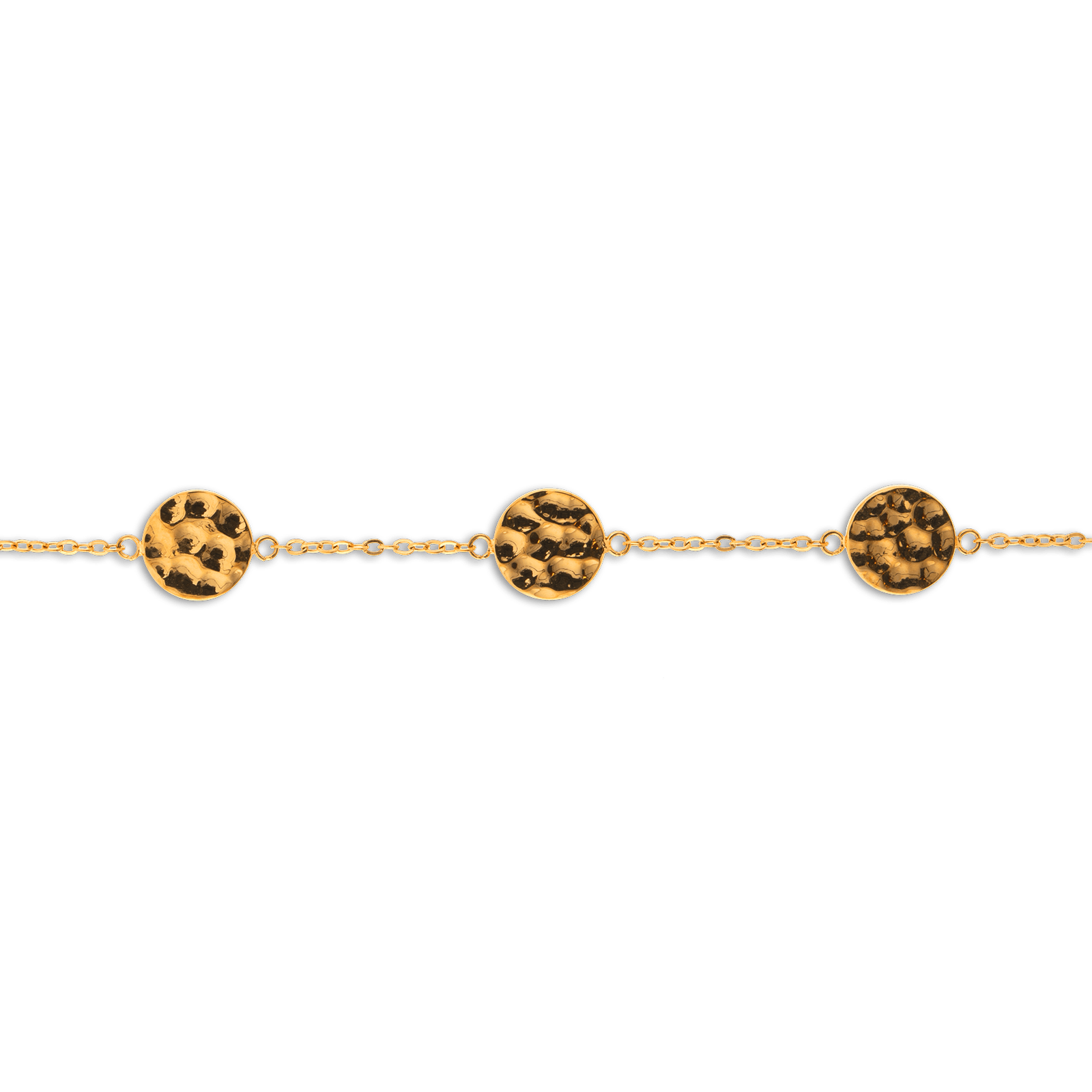Bracelet Acier Jaune Motifs Martelés