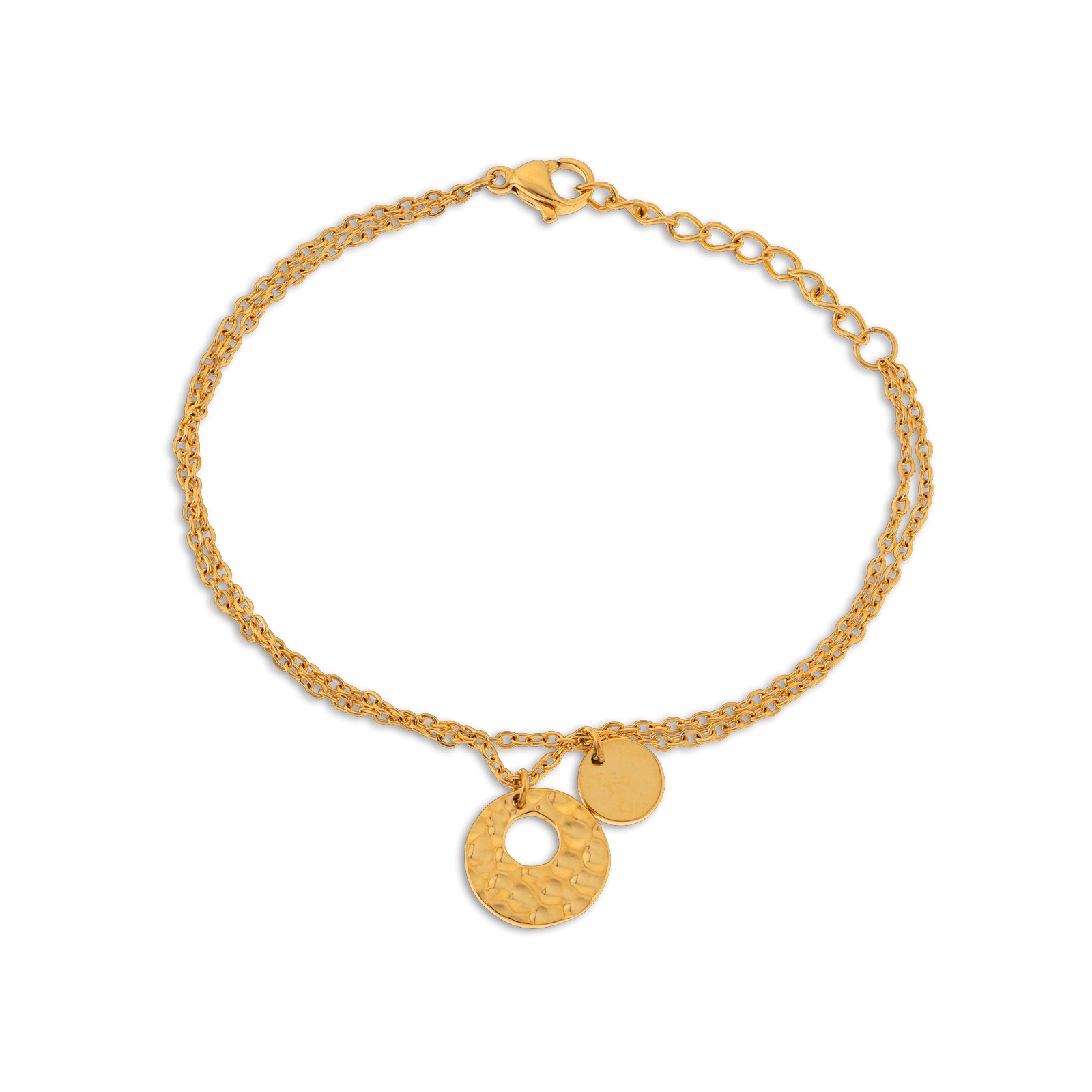 Bracelet Acier Jaune Double Rangs