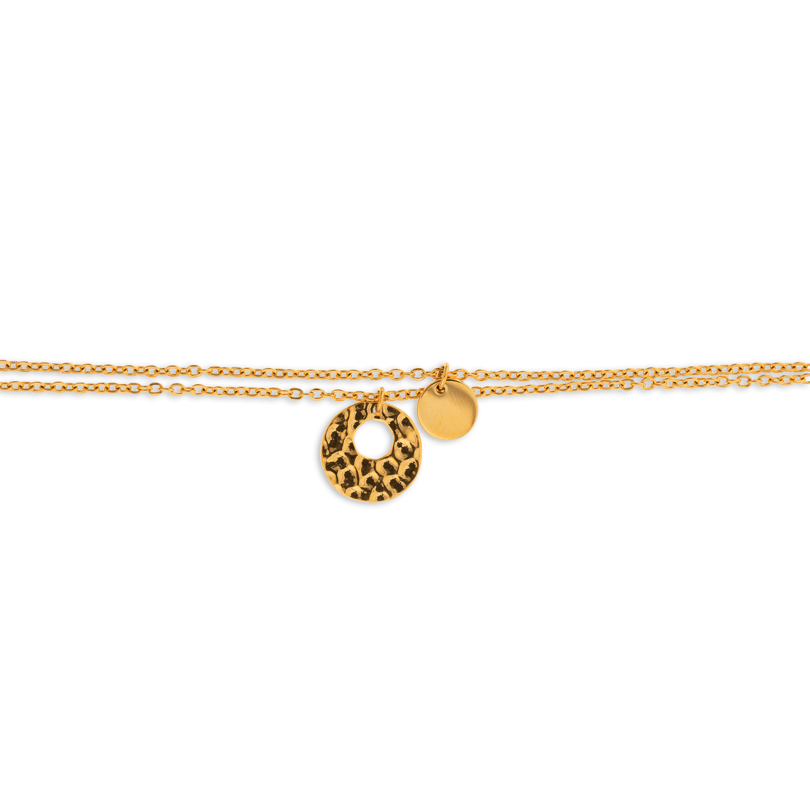 Bracelet Acier Jaune Double Rangs