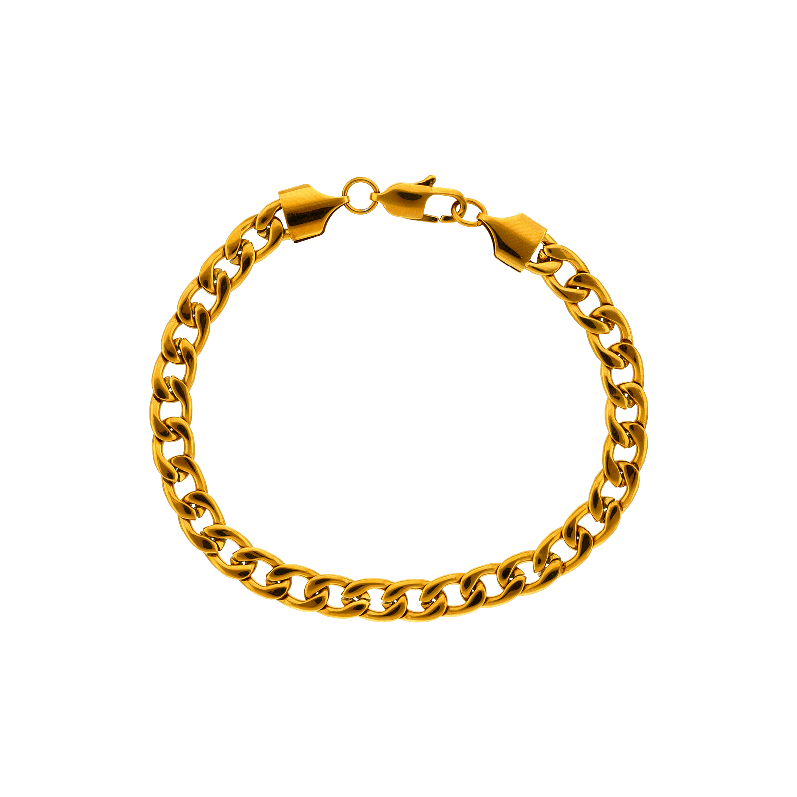 Bracelet Callas Gourmette 21 centimètres Acier doré