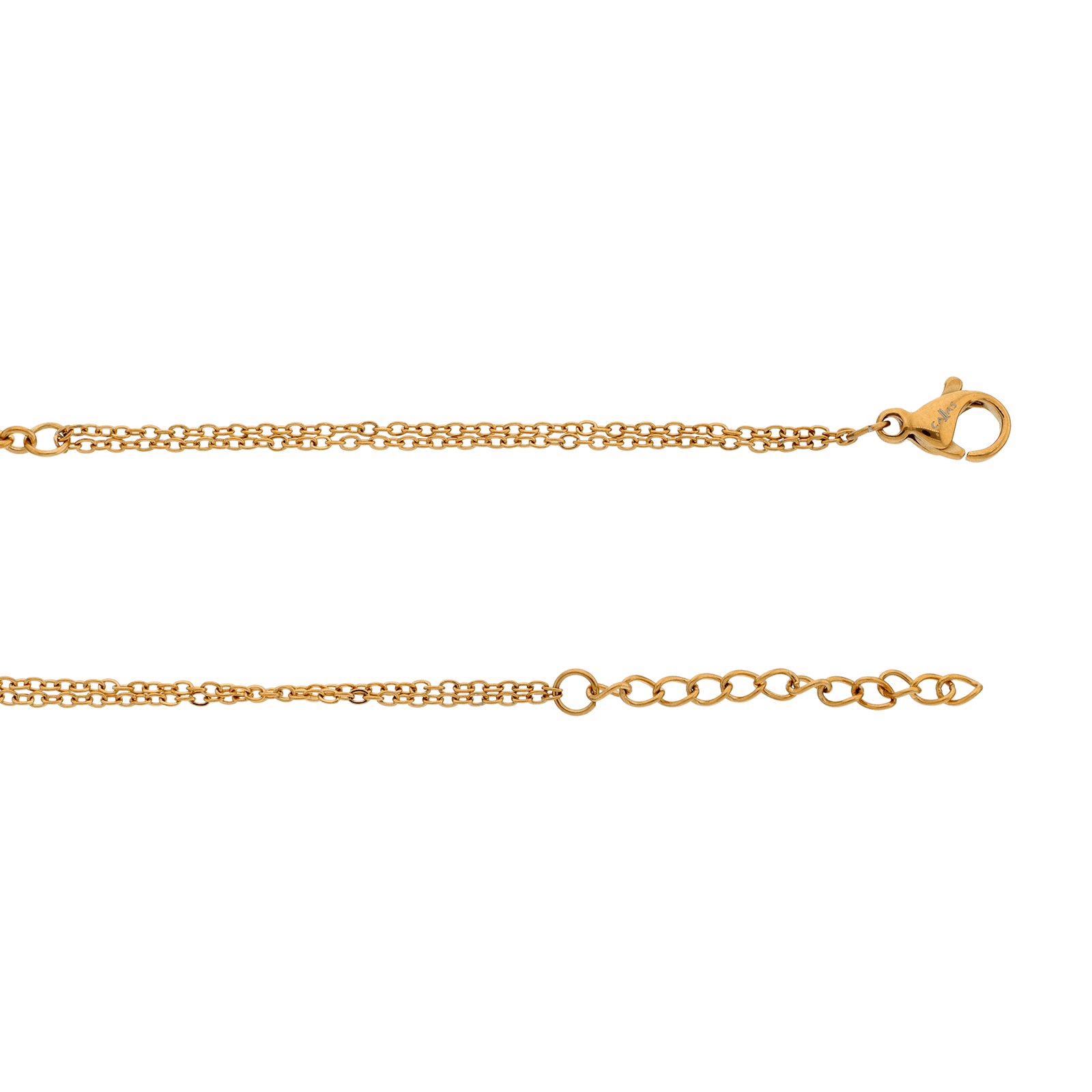bracelet callas acier doré breloques blé et coeur et zirconia cubique 16 plus 3 mm
