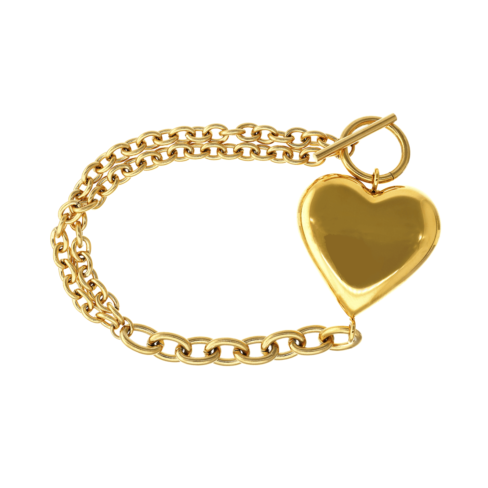 bracelet callas acier doré coeur bombé 19 mm