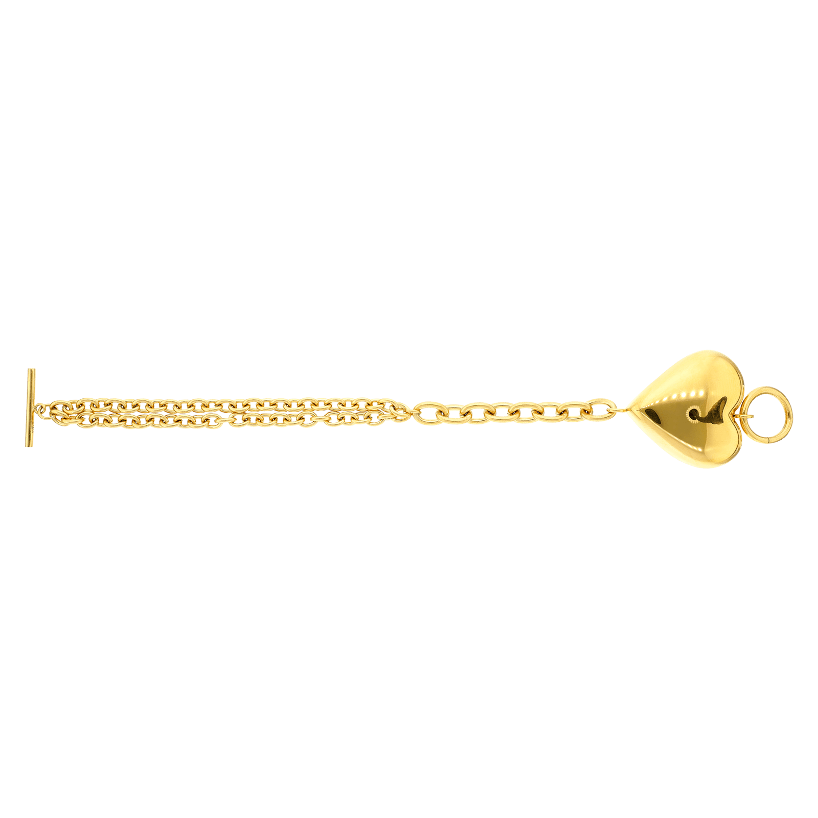 bracelet callas acier doré coeur bombé 19 mm