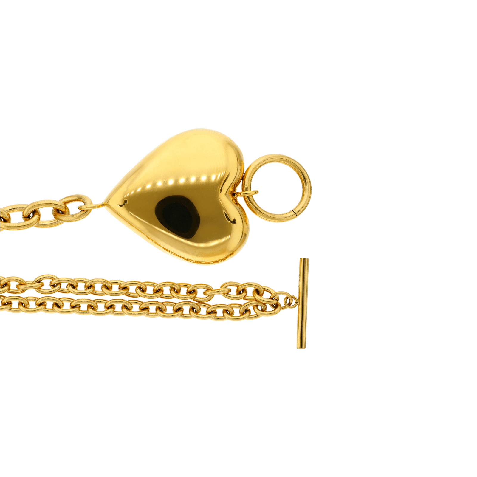 bracelet callas acier doré coeur bombé 19 mm