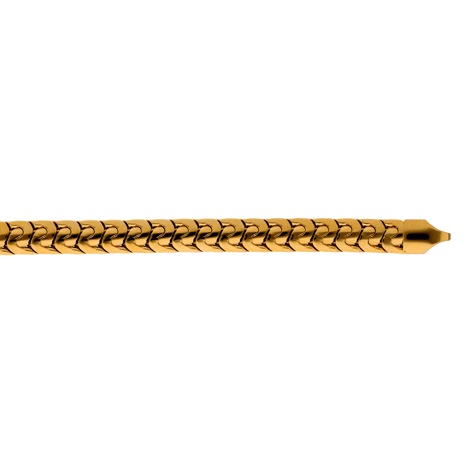 Bracelet Callas Acier doré maille plate fantaisie 21cm