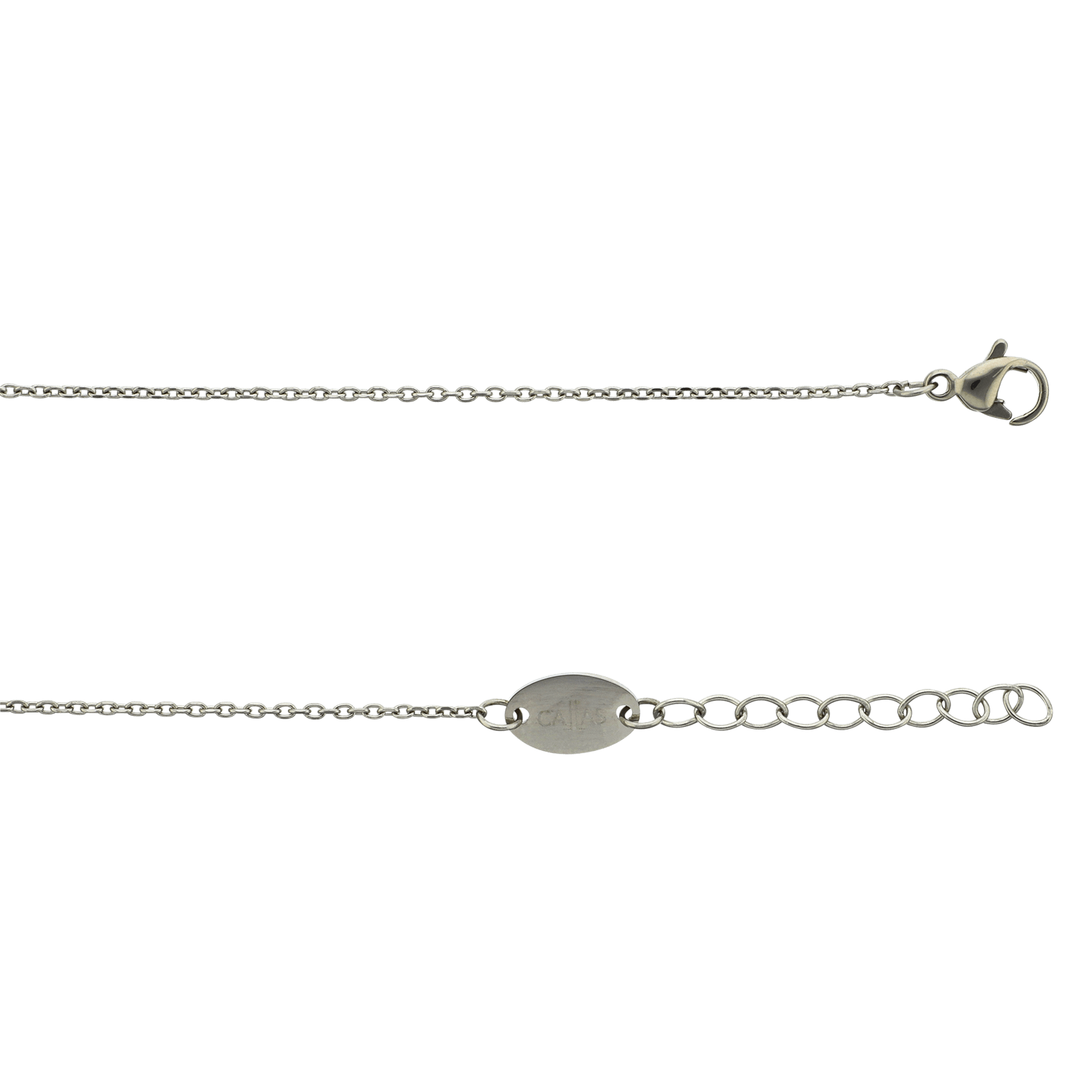 bracelet acier femme callas acier feuille 16+3cm tag