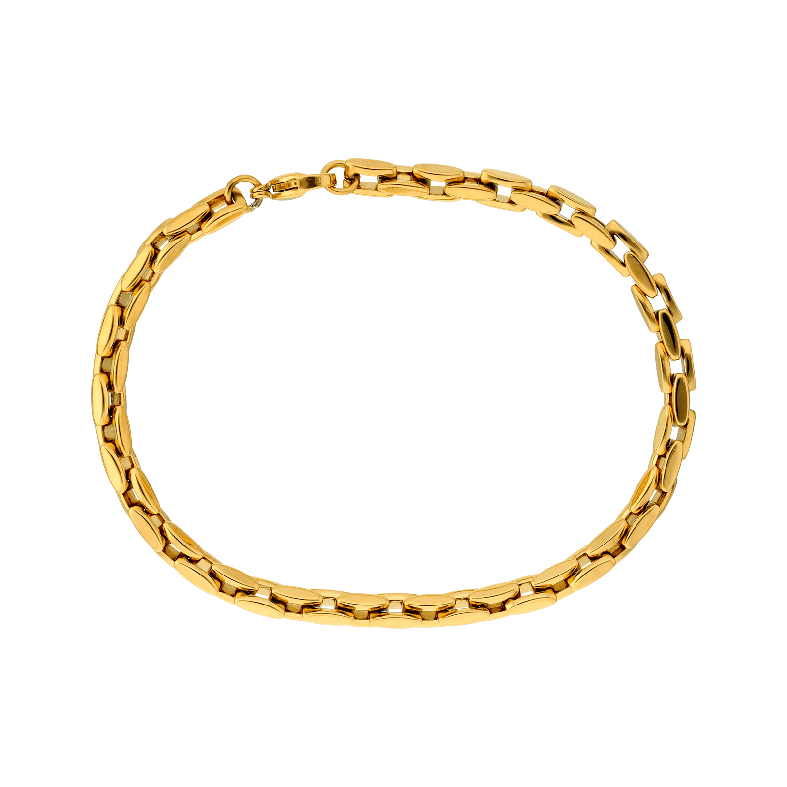 bracelet callas acier doré maille homme 21.5 mm