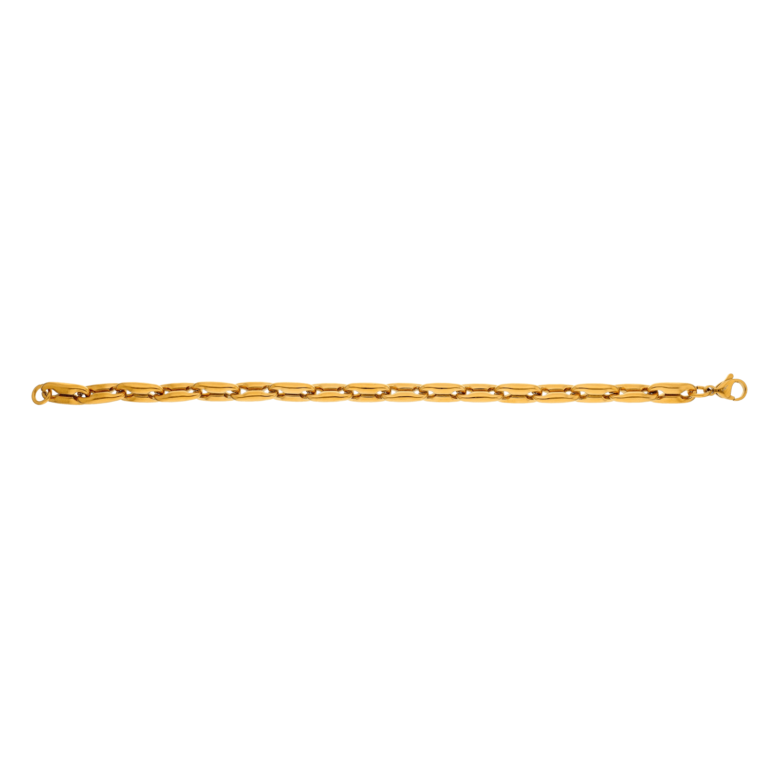 Bracelet Callas en acier doré maille café fantaisie, 21,5 cm