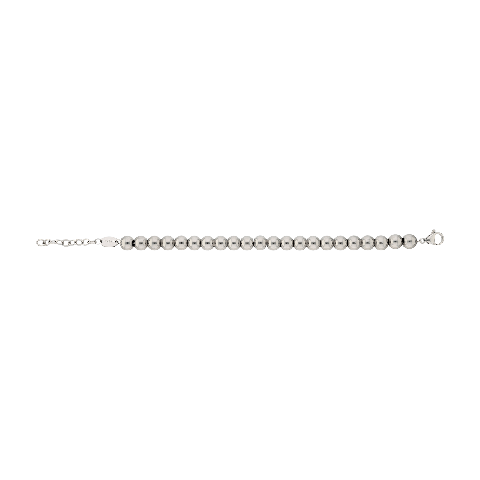 Bracelet Callas Acier boules 8 millimètres 17 plus 3 centimètres tag