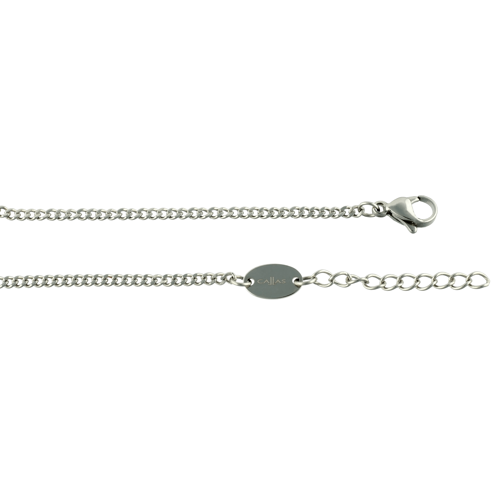 Bracelet Callas en acier avec barrette et oxydes de zirconium, 16 cm avec rallonge de 3 cm