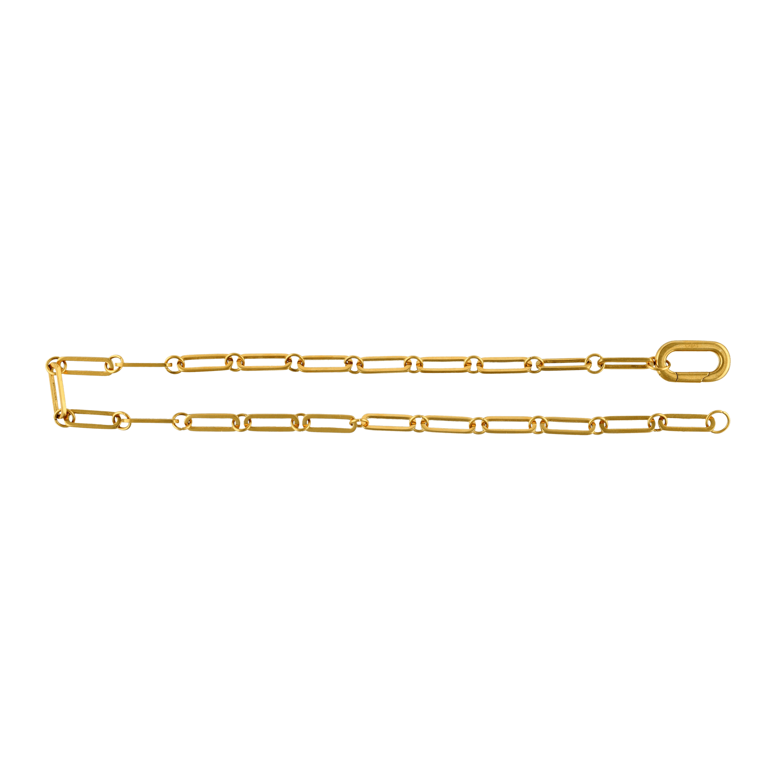 Bracelet Callas en acier doré double rang maille forçat fantaisie, 35 cm