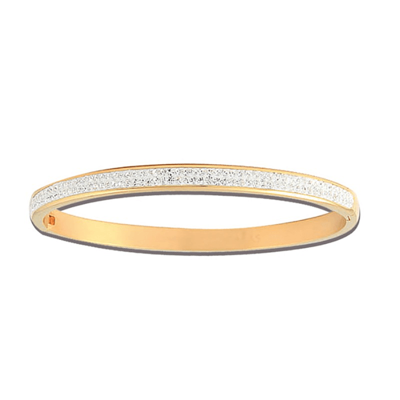 Jonc Acier Jaune Cristal 65mm Tube 5mm Avec Fermoir