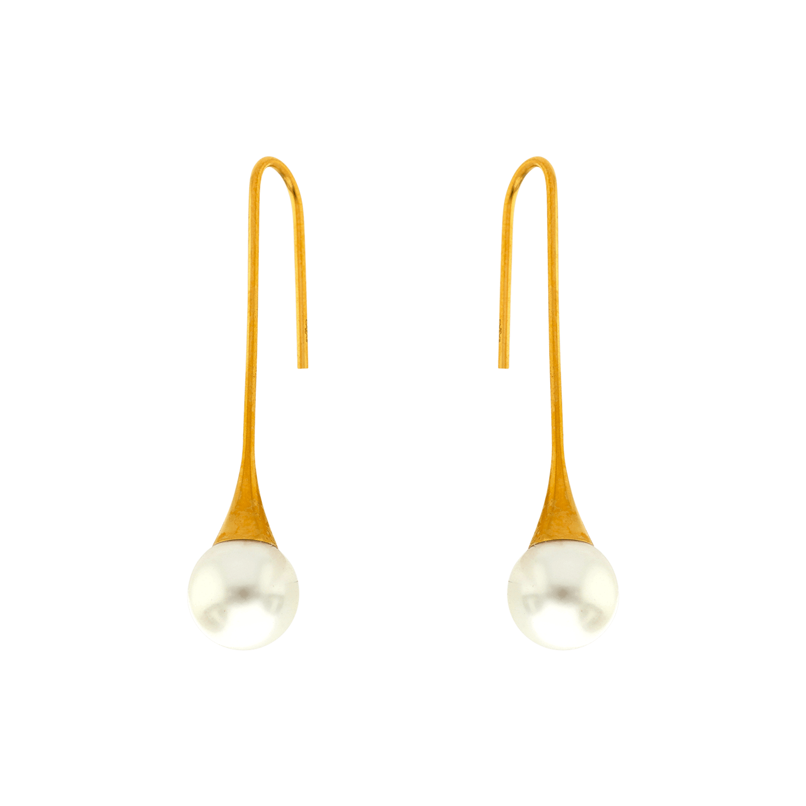 boucles d'oreilles callas acier perle synthétique doré