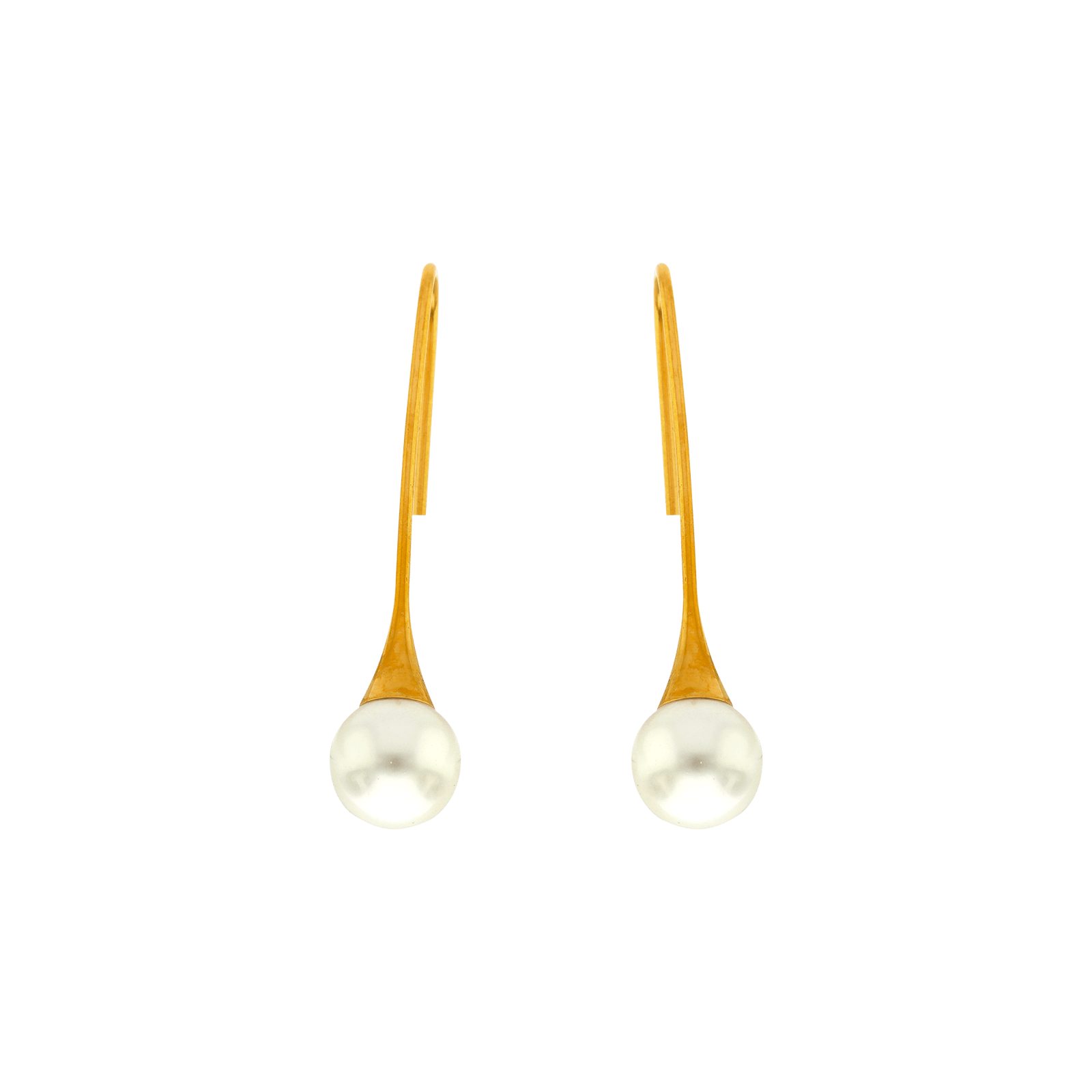 boucles d'oreilles callas acier perle synthétique doré