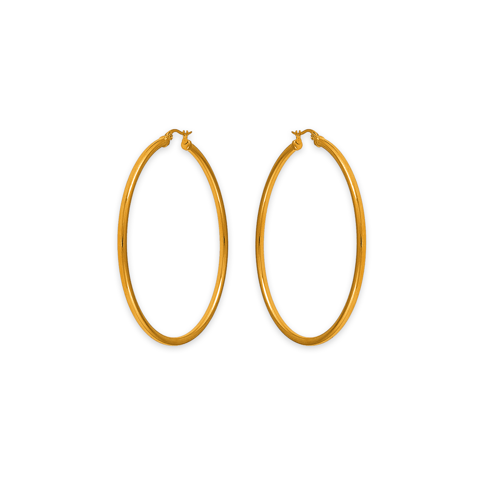 créoles acier jaune 60mm