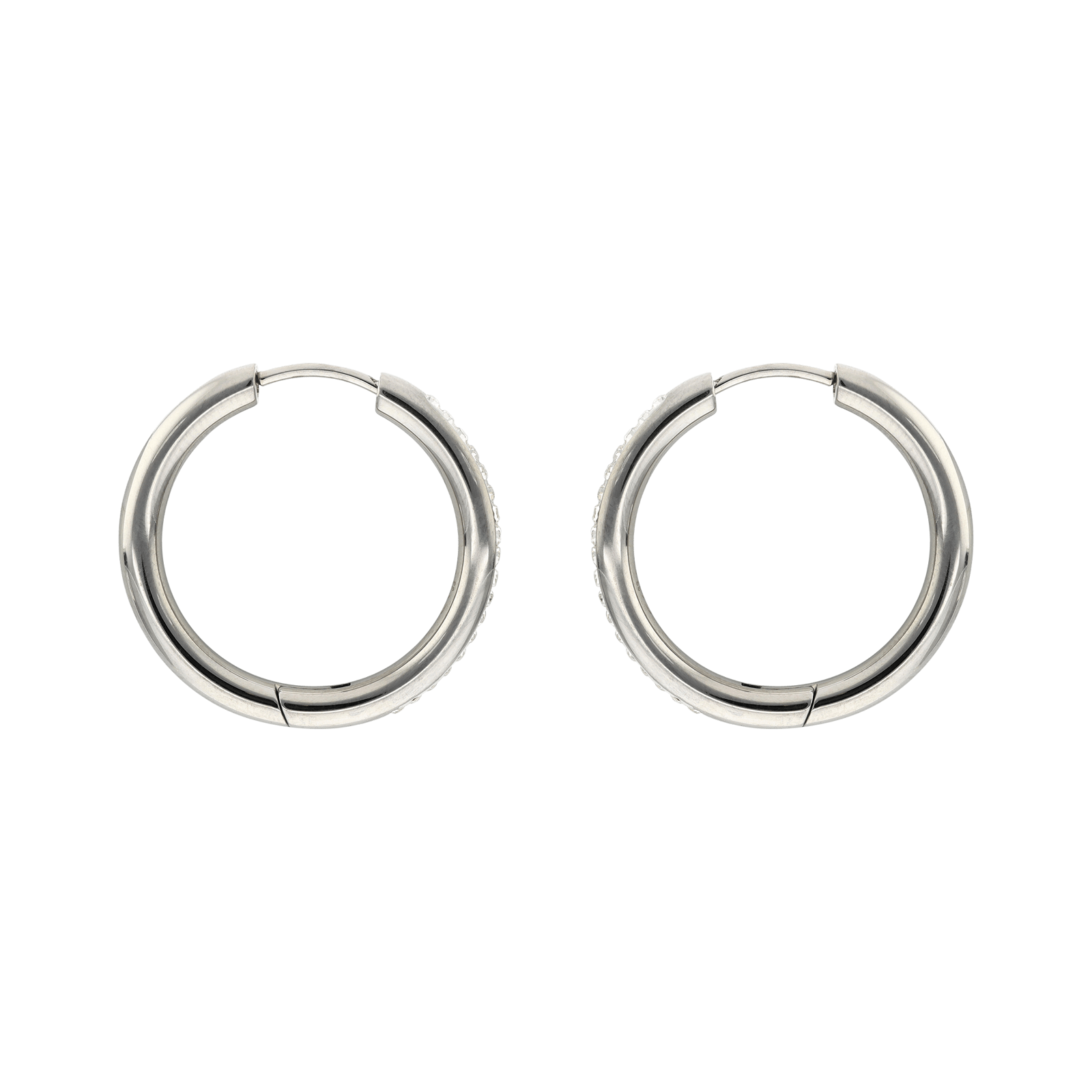 CREOLES ACIER ET CRISTAL 3MM/20MM