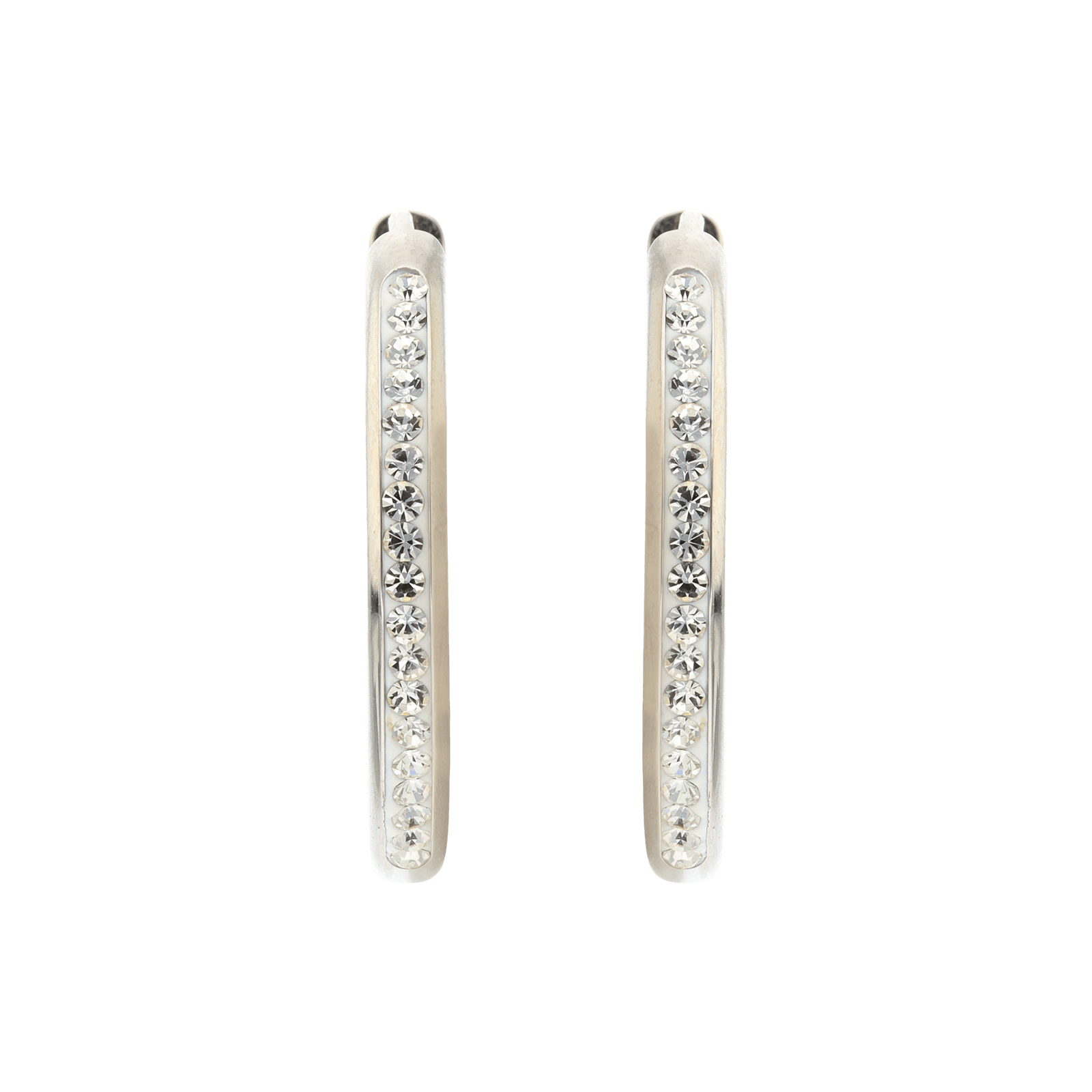 CREOLES ACIER ET CRISTAL 3MM/20MM