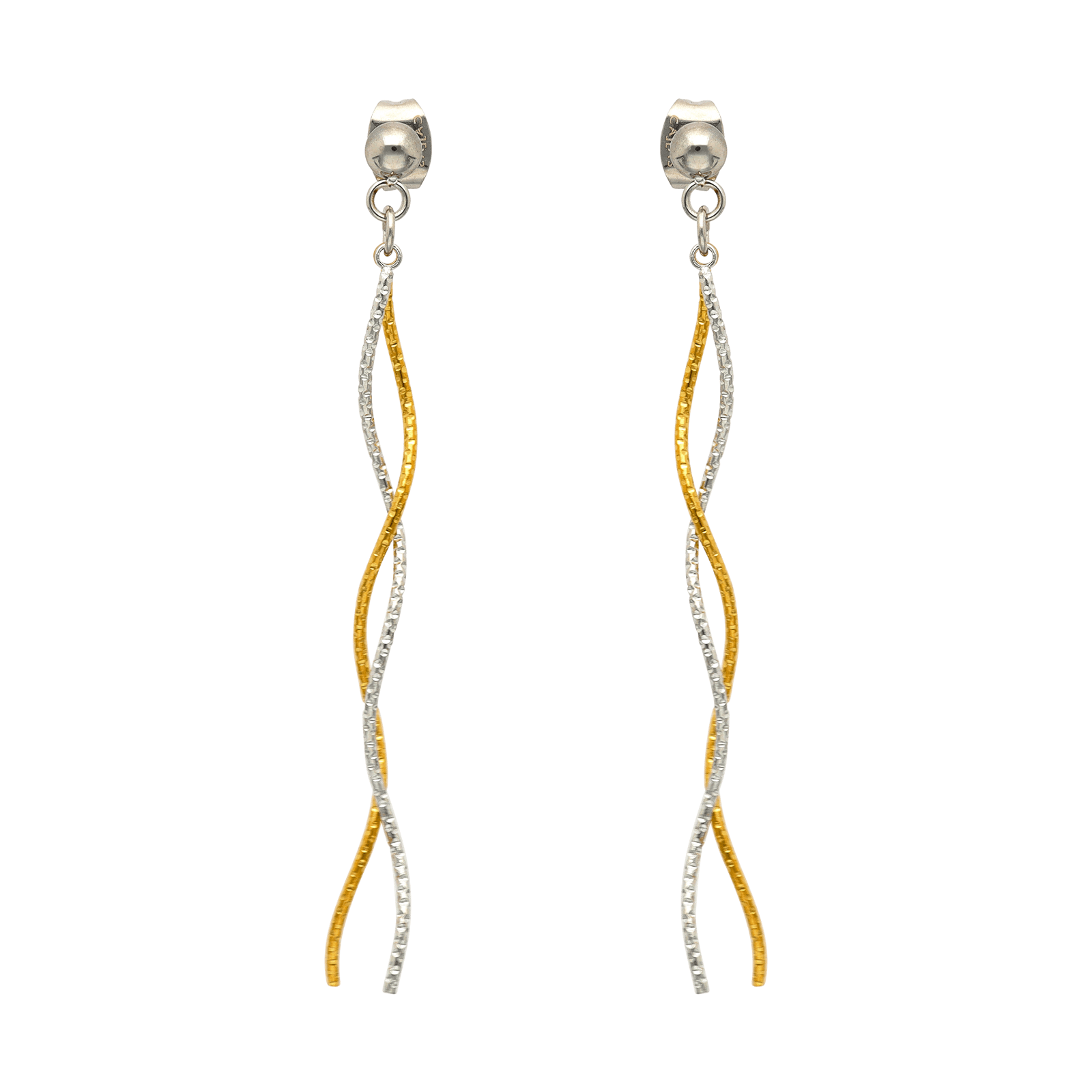 Boucles d'Oreilles Callas Acier Twist Bicolore
