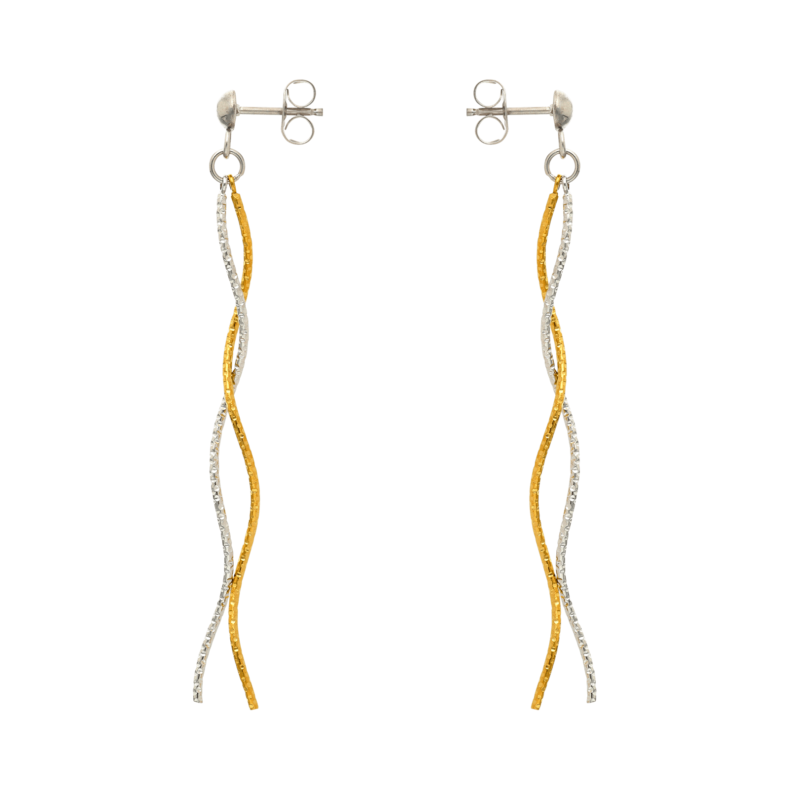 Boucles d'Oreilles Callas Acier Twist Bicolore